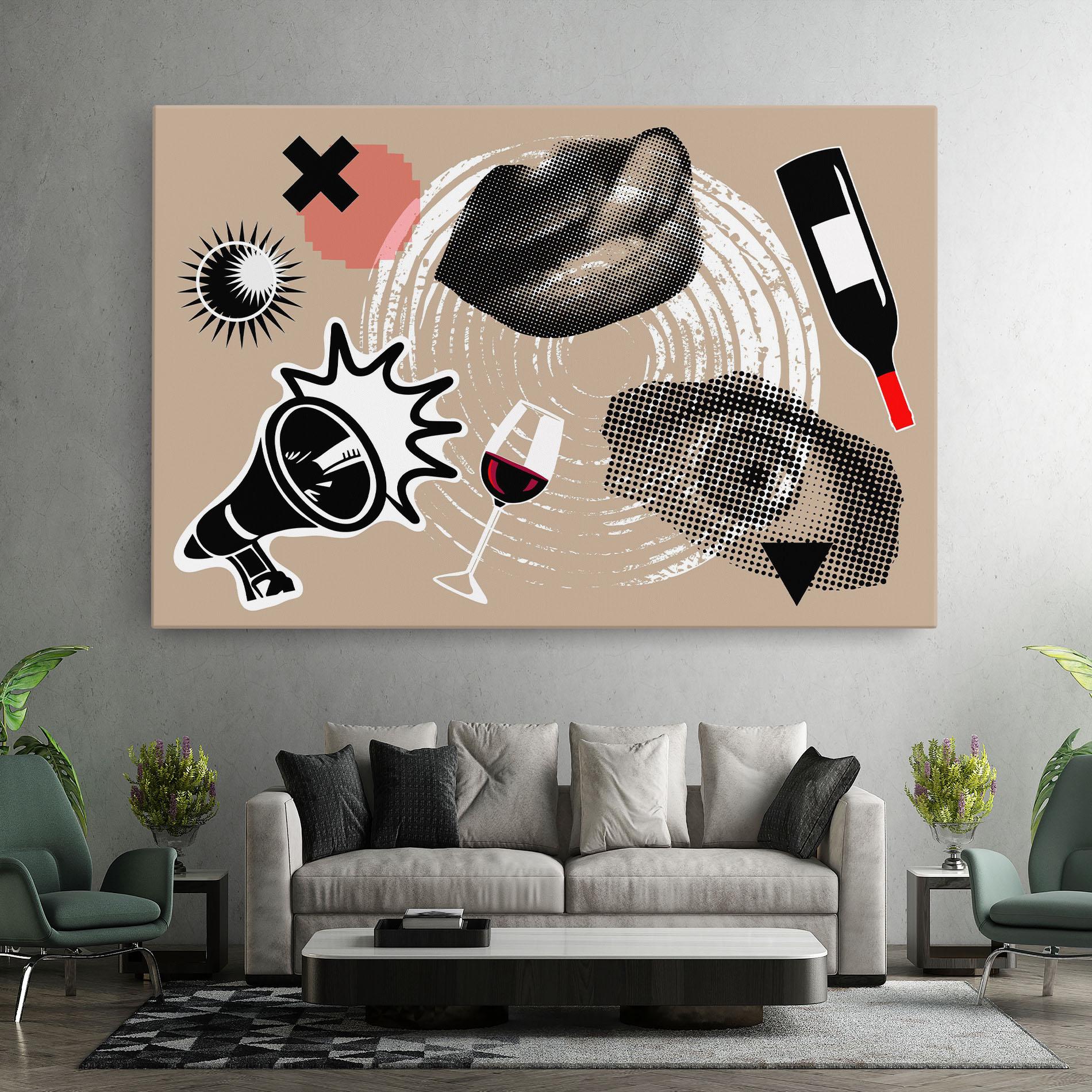 Leinwandbild Lips Mouth Collage mockup 7