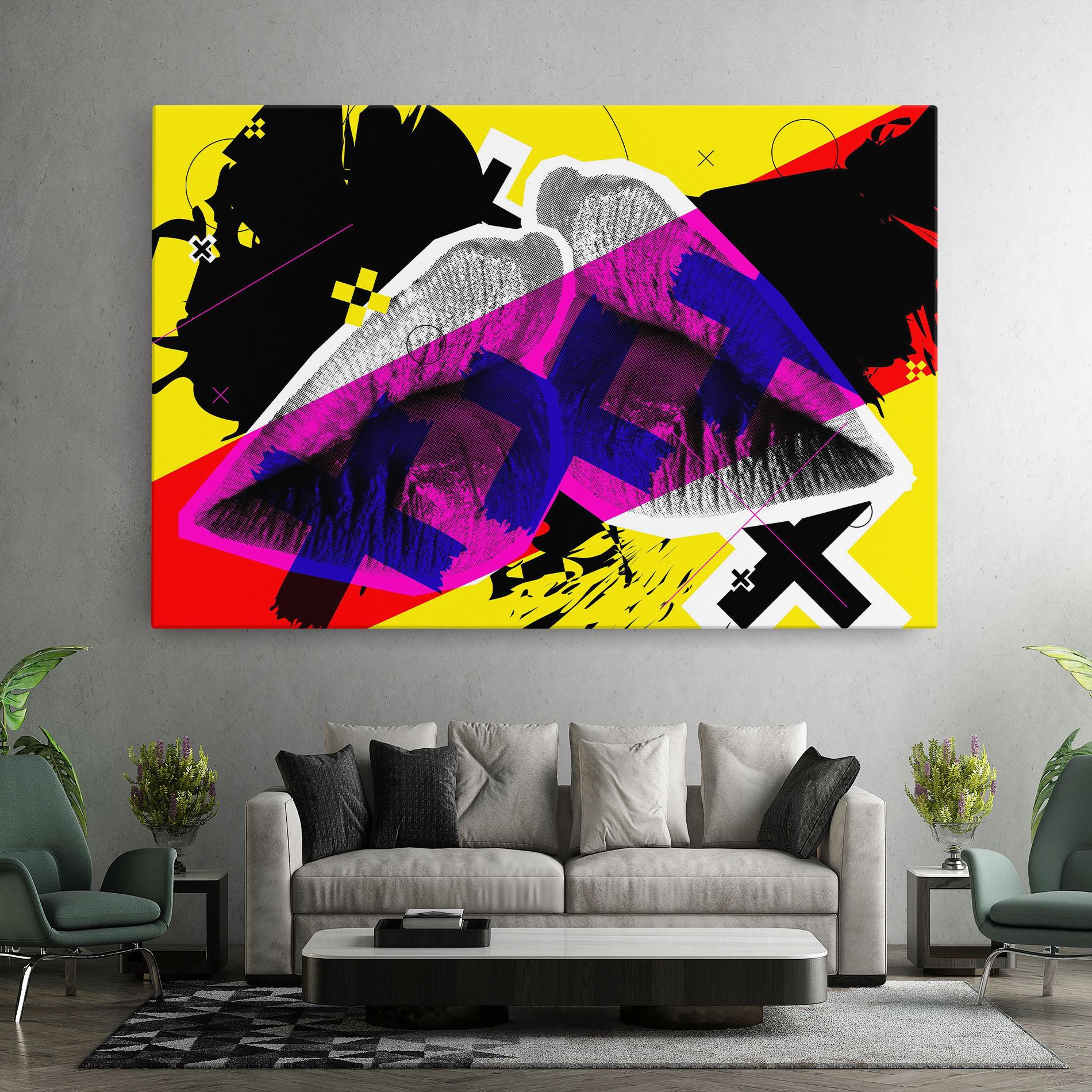 Leinwandbild Lips Purple Light mockup 7