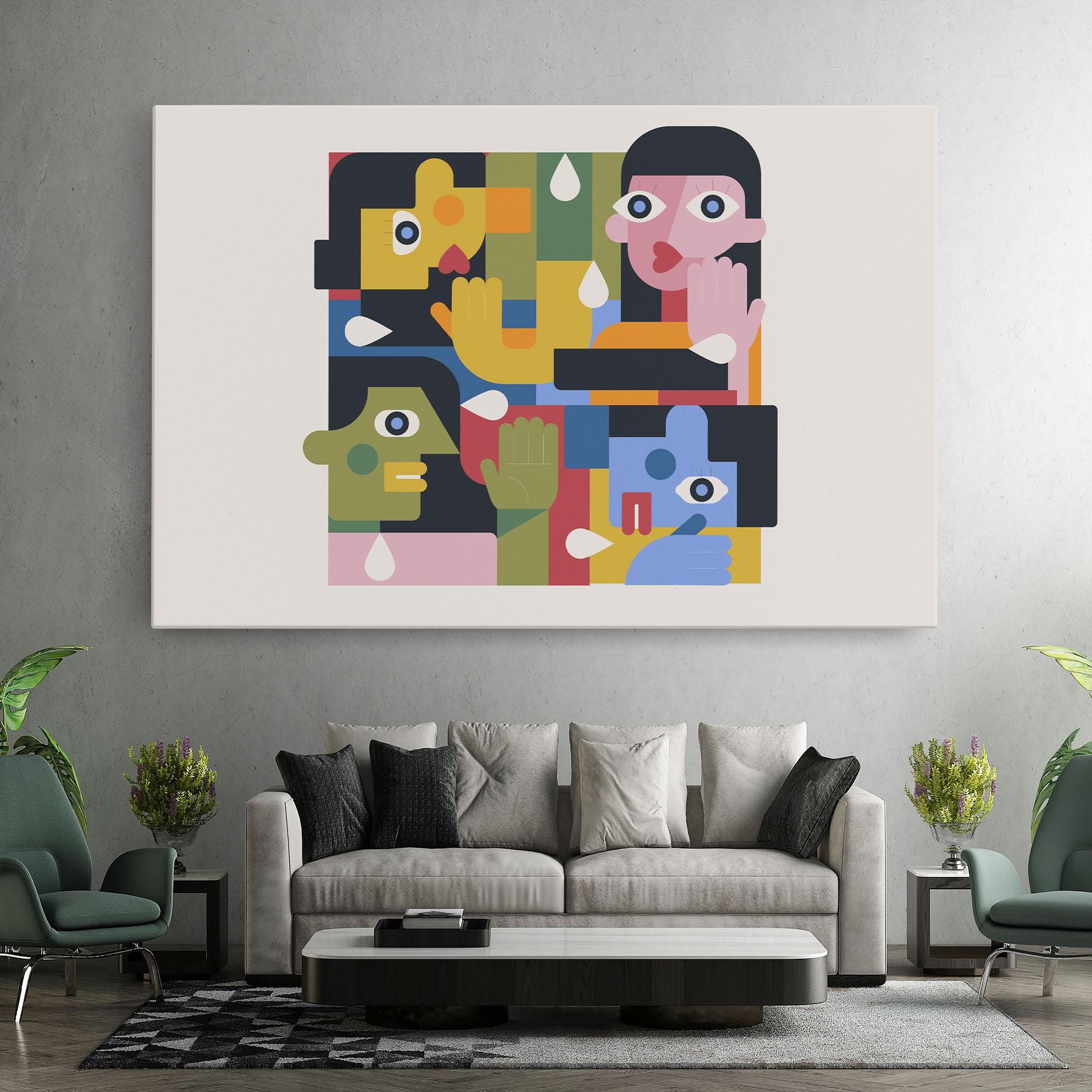 Leinwandbild Minimal People Collage mockup 7