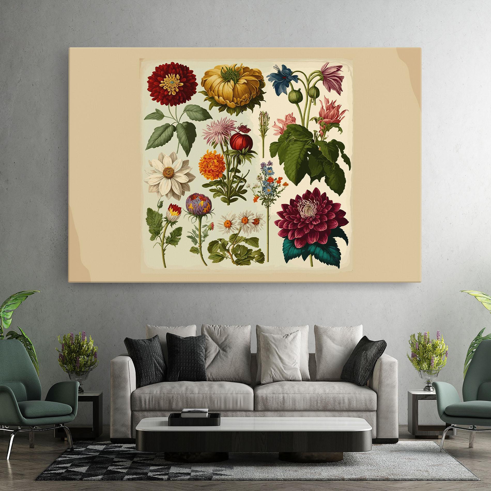 Leinwandbild Vintage Botanical mockup 7