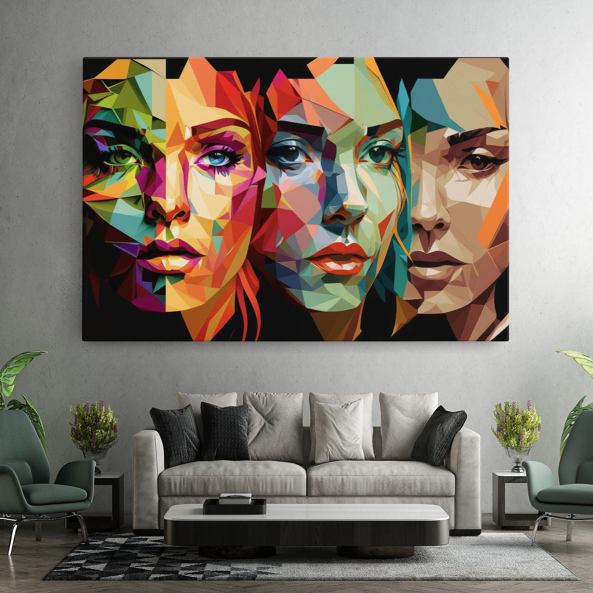 Leinwandbild Women Face Collage mockup 7