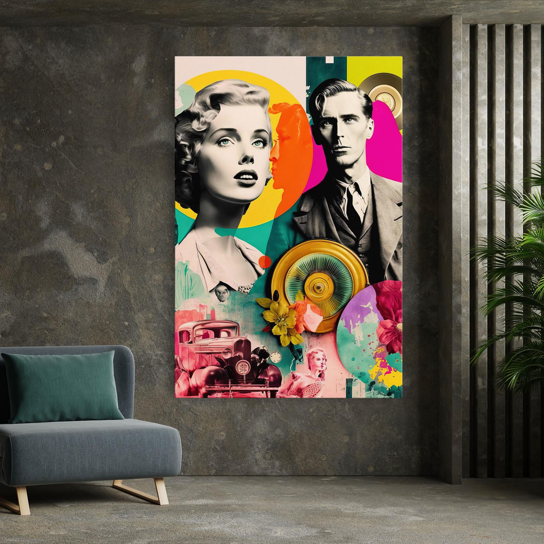 Leinwandbild 60s Retro Collage mockup 7