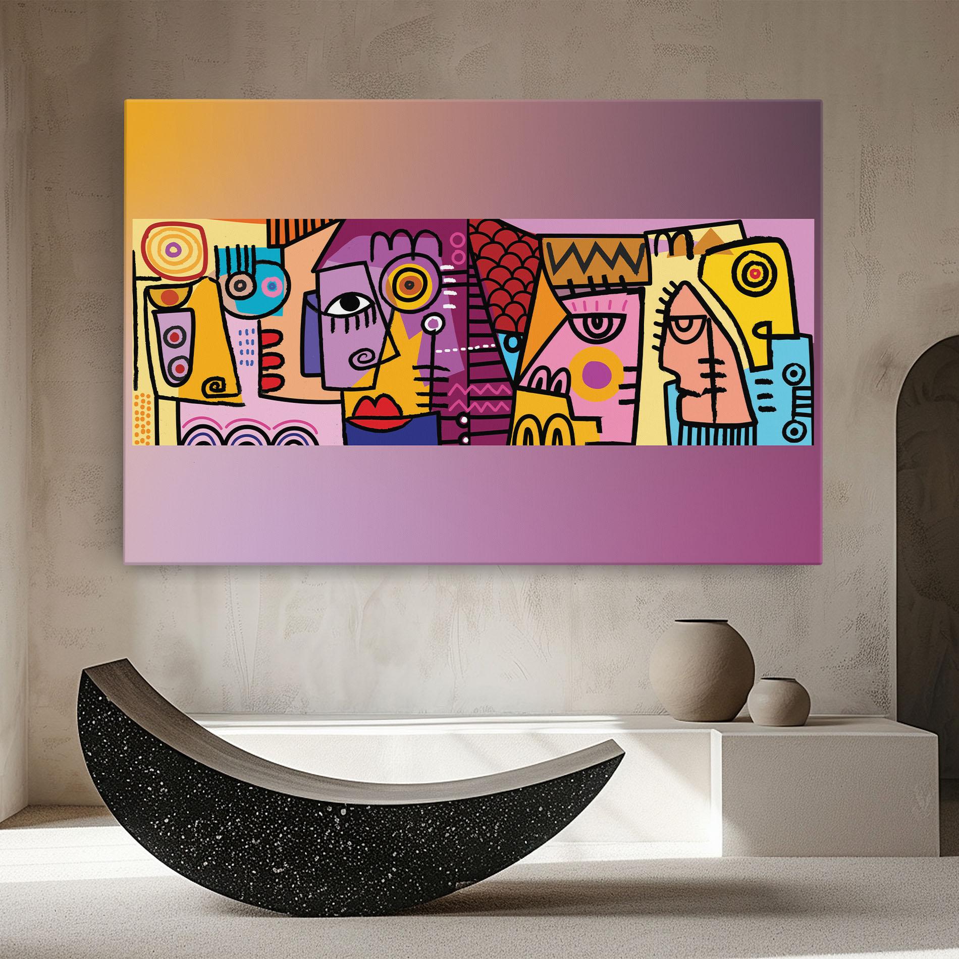 Leinwandbild Face Group Purple mockup 8