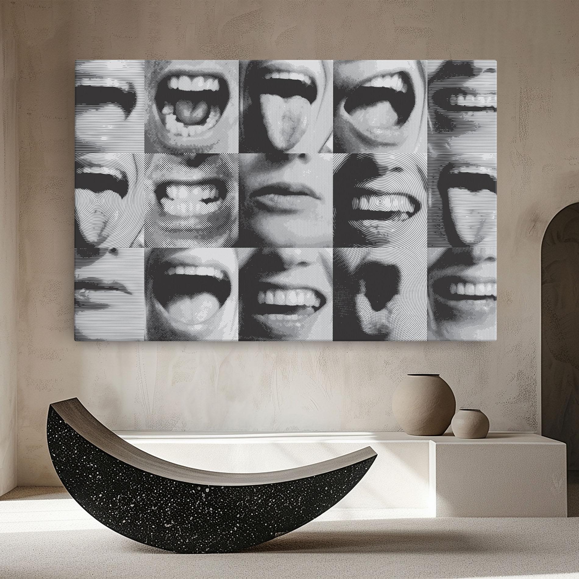 Leinwandbild Grey Mouth Collage mockup 8