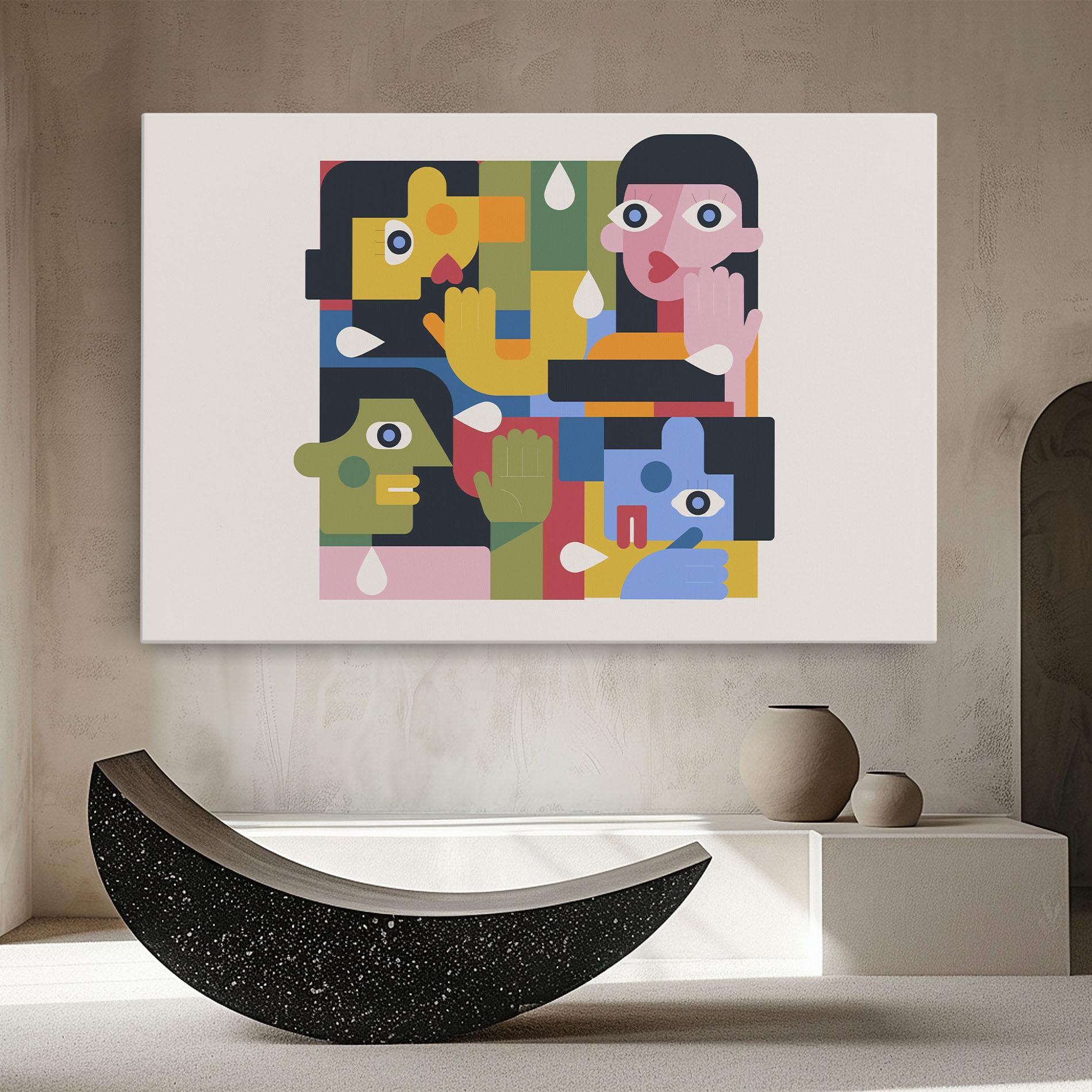 Leinwandbild Minimal People Collage mockup 8