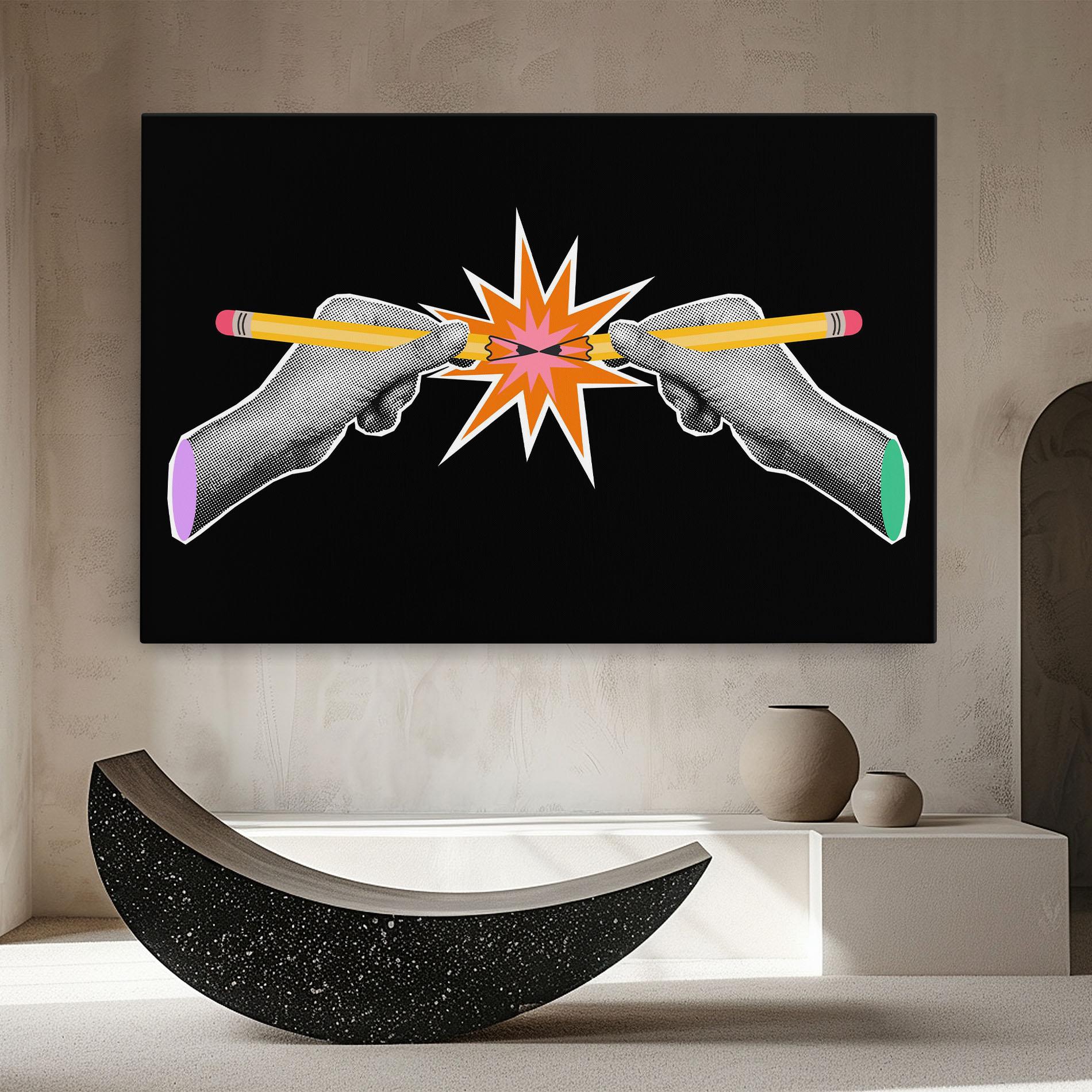 Leinwandbild Pencil Hand mockup 8