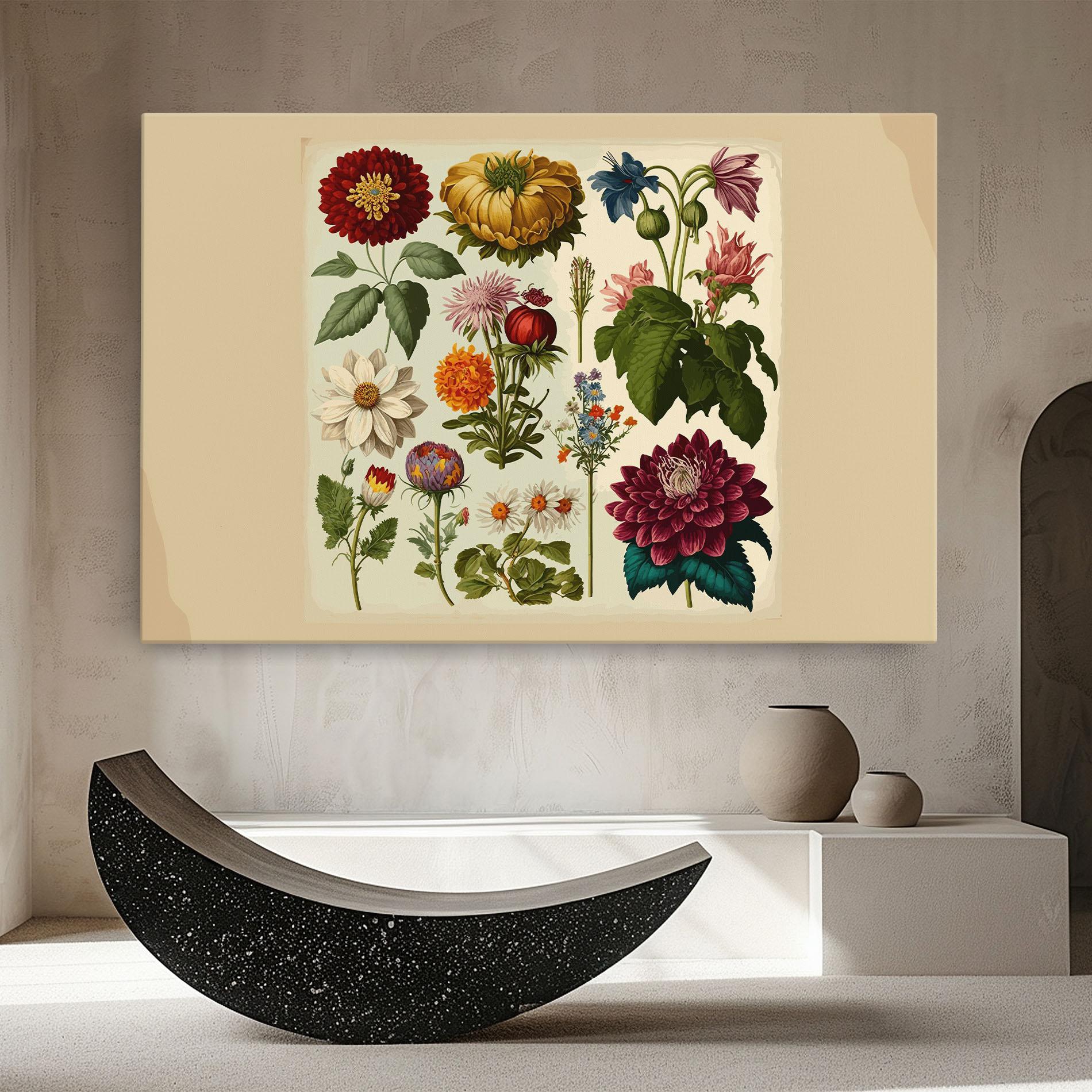 Leinwandbild Vintage Botanical mockup 8