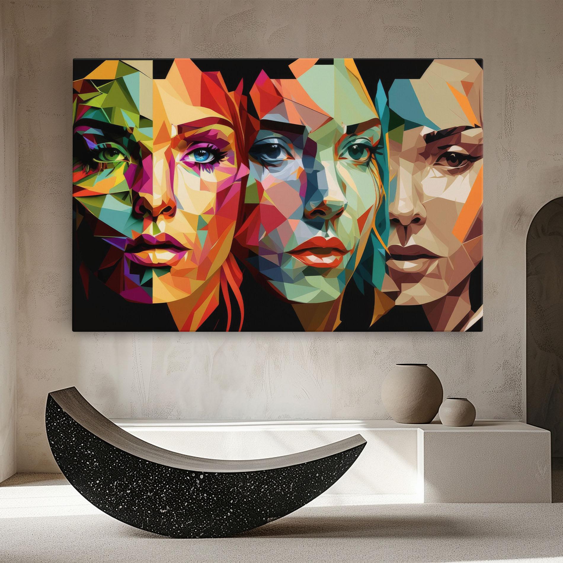 Leinwandbild Women Face Collage mockup 8