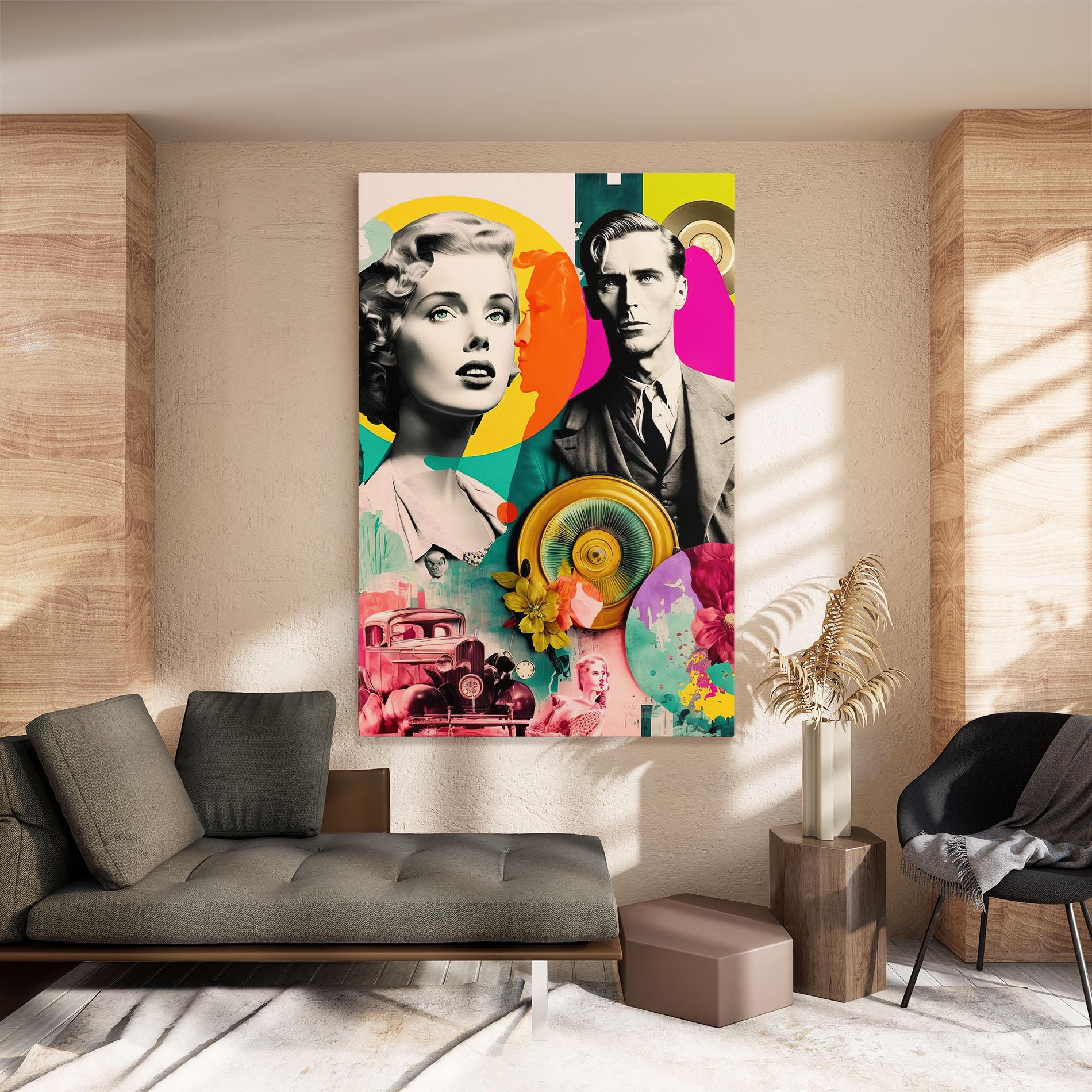 Leinwandbild 60s Retro Collage mockup 8