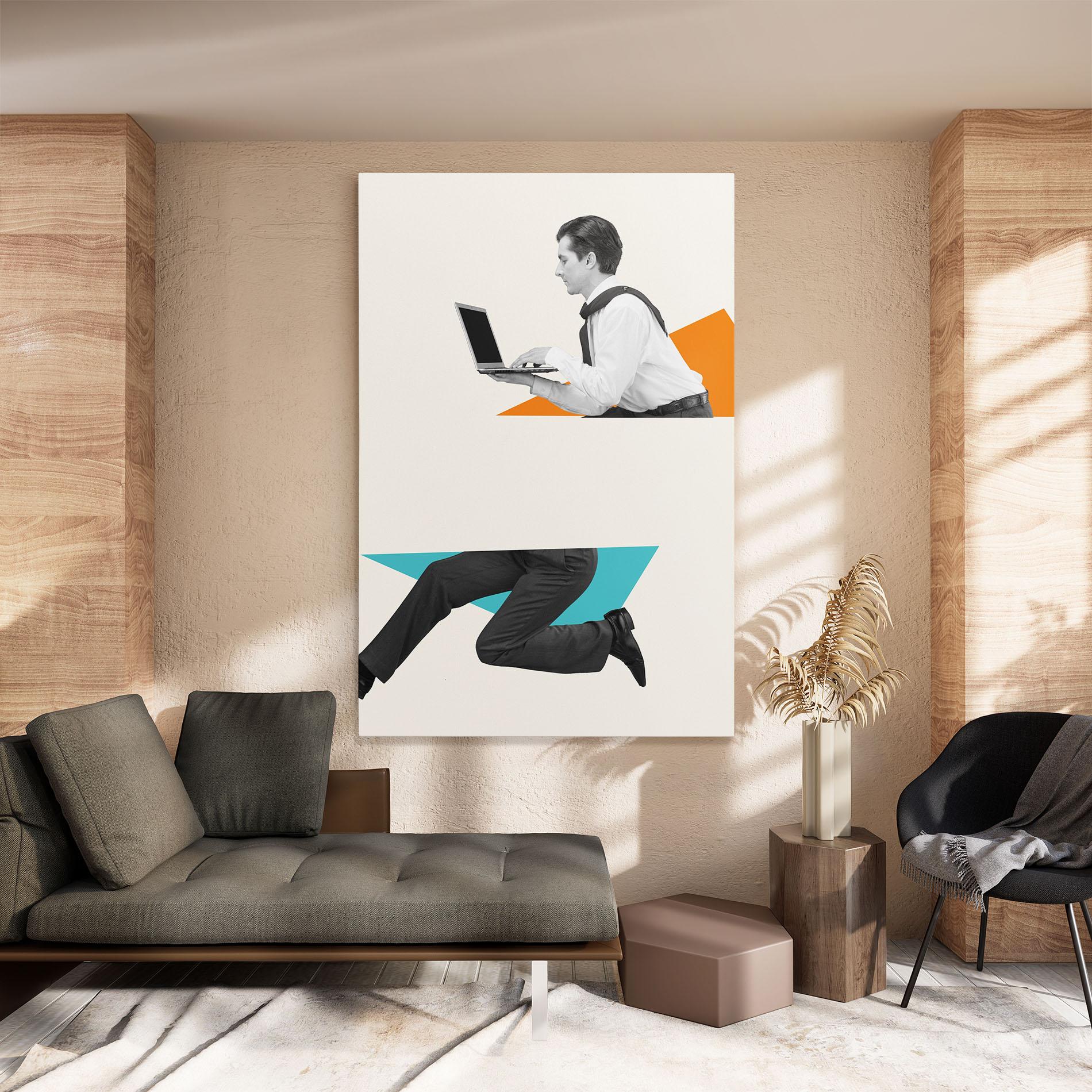 Leinwandbild Businessman Collage mockup 8