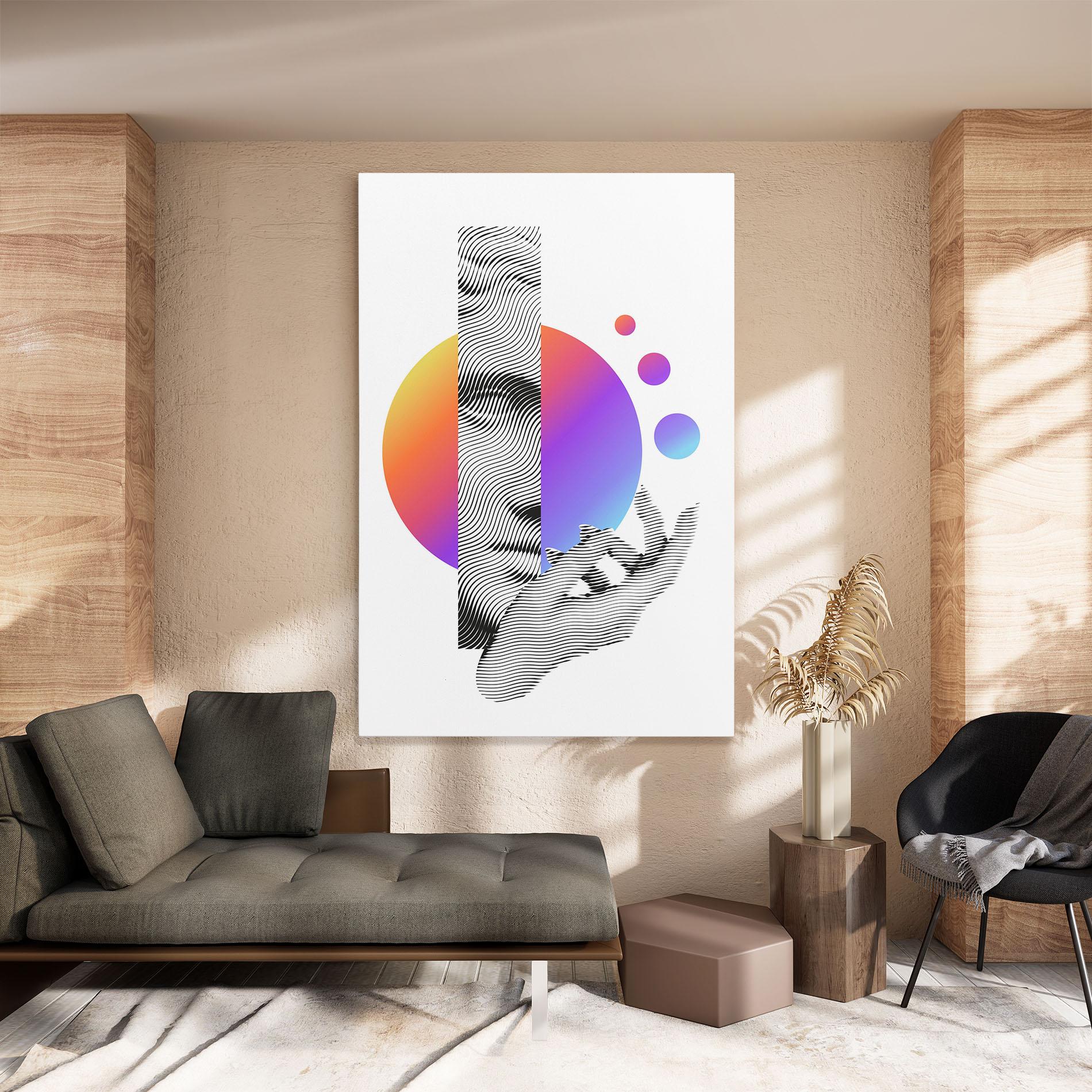 Leinwandbild Orange Light Statue mockup 8