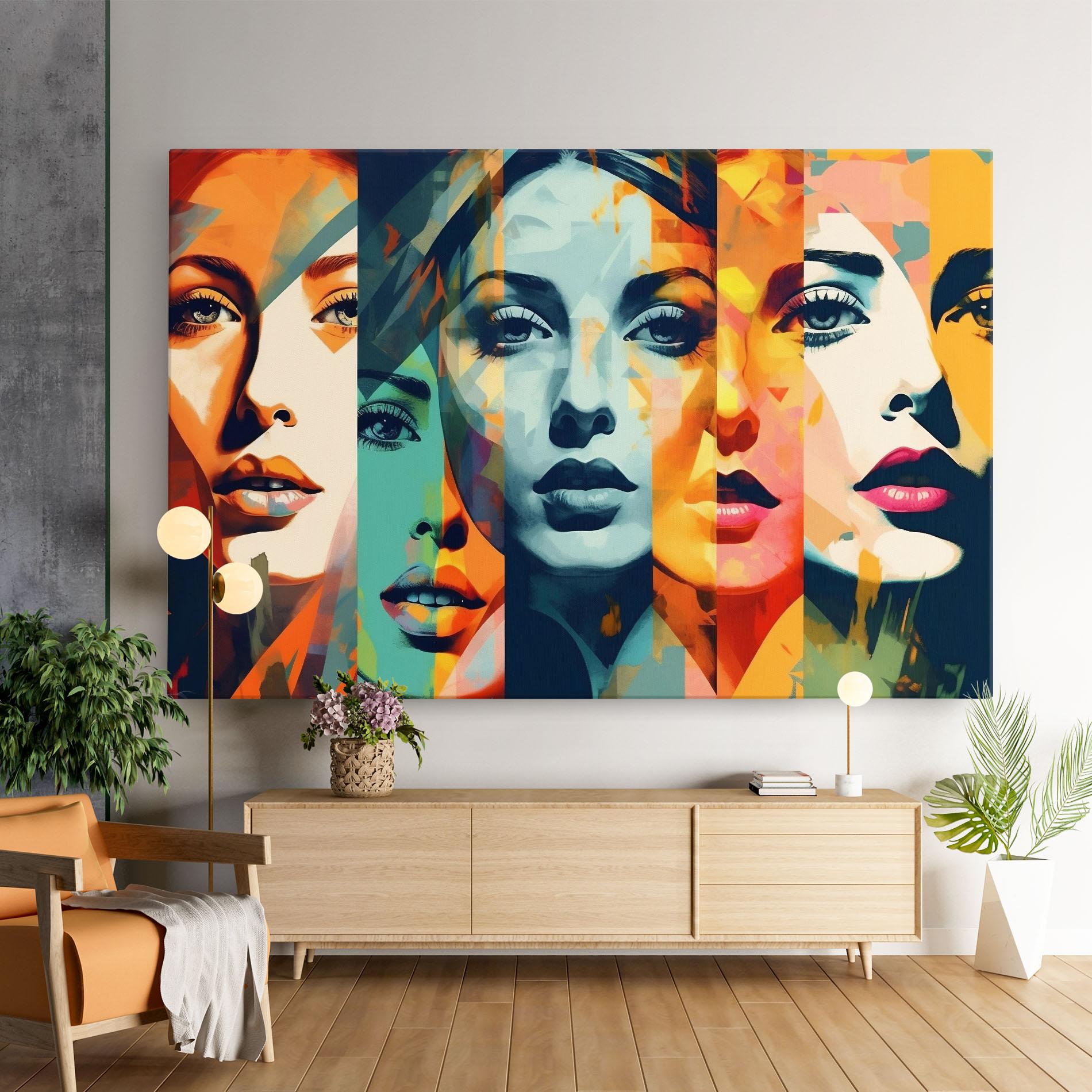 Leinwandbild Abstract Face Collage mockup 9