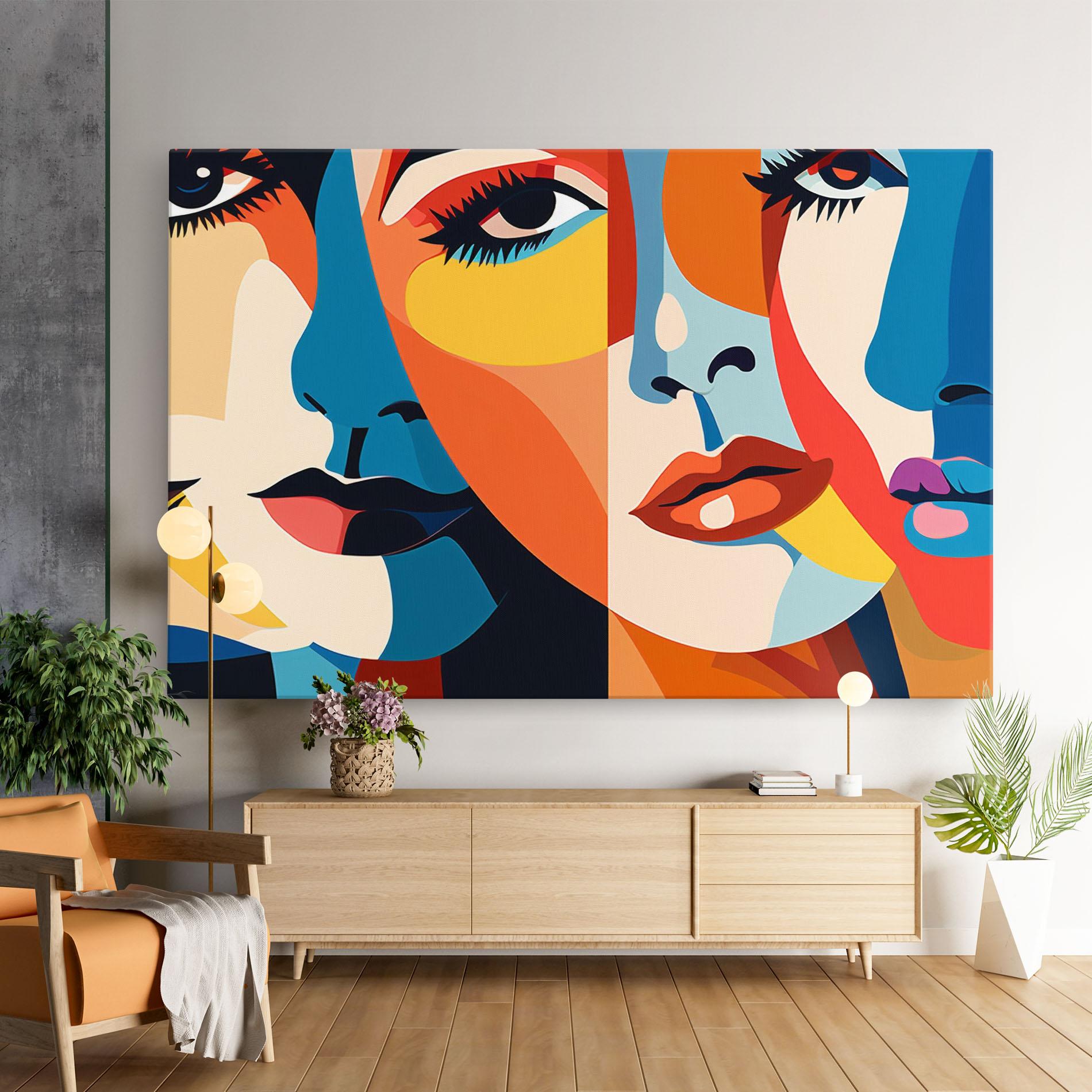 Leinwandbild Beauty Face Collage mockup 9