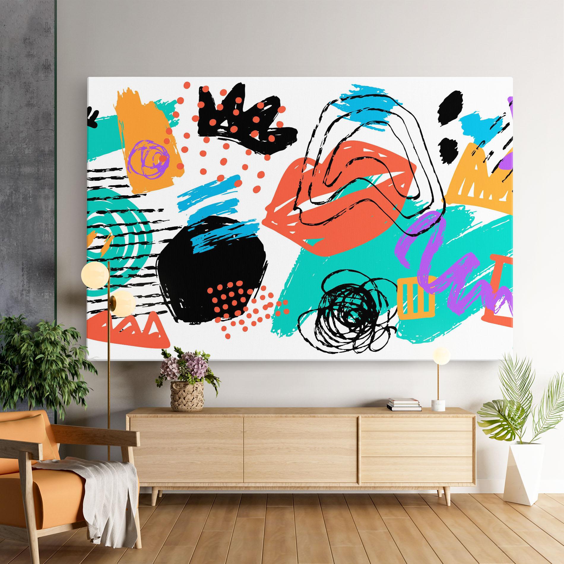 Leinwandbild Drawing Collage Art mockup 9