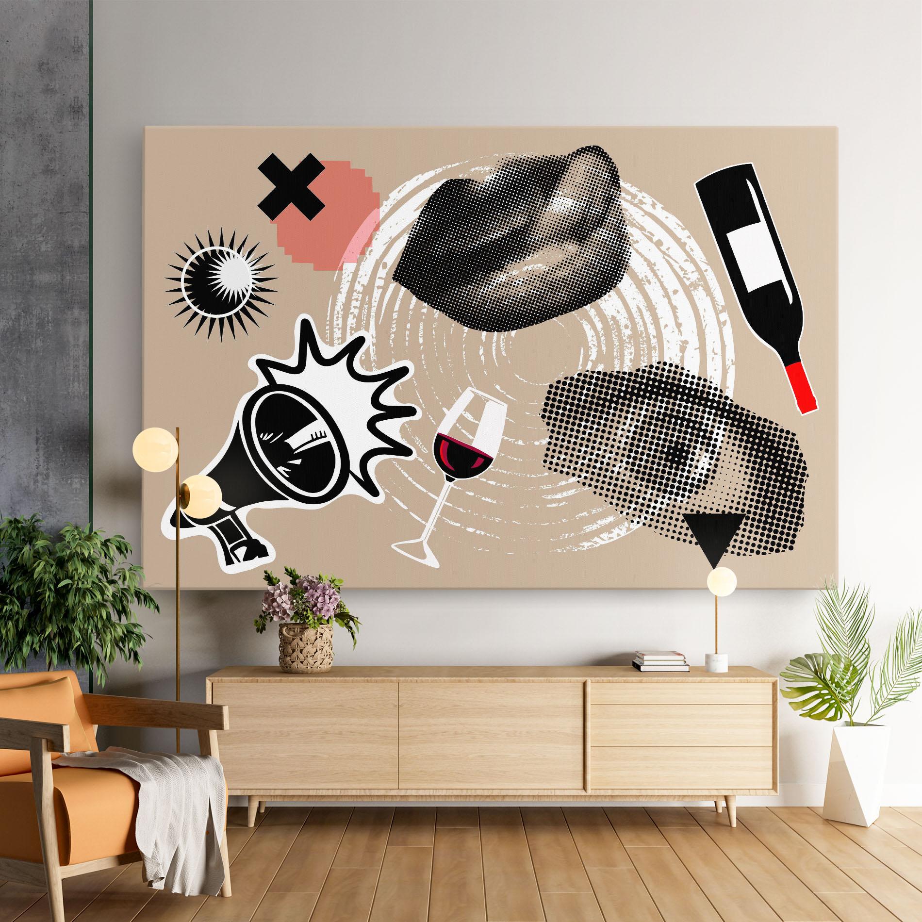 Leinwandbild Lips Mouth Collage mockup 9