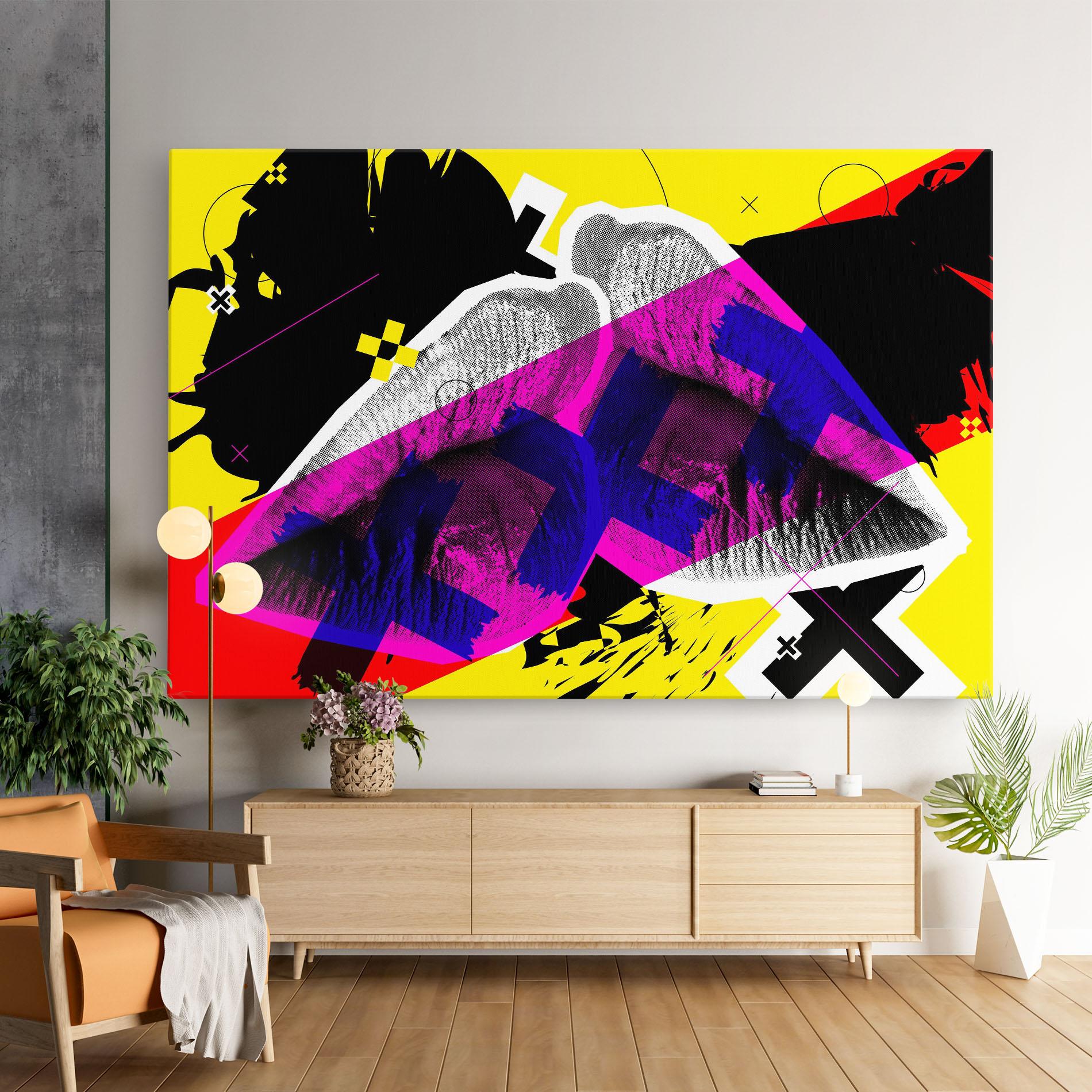 Leinwandbild Lips Purple Light mockup 9