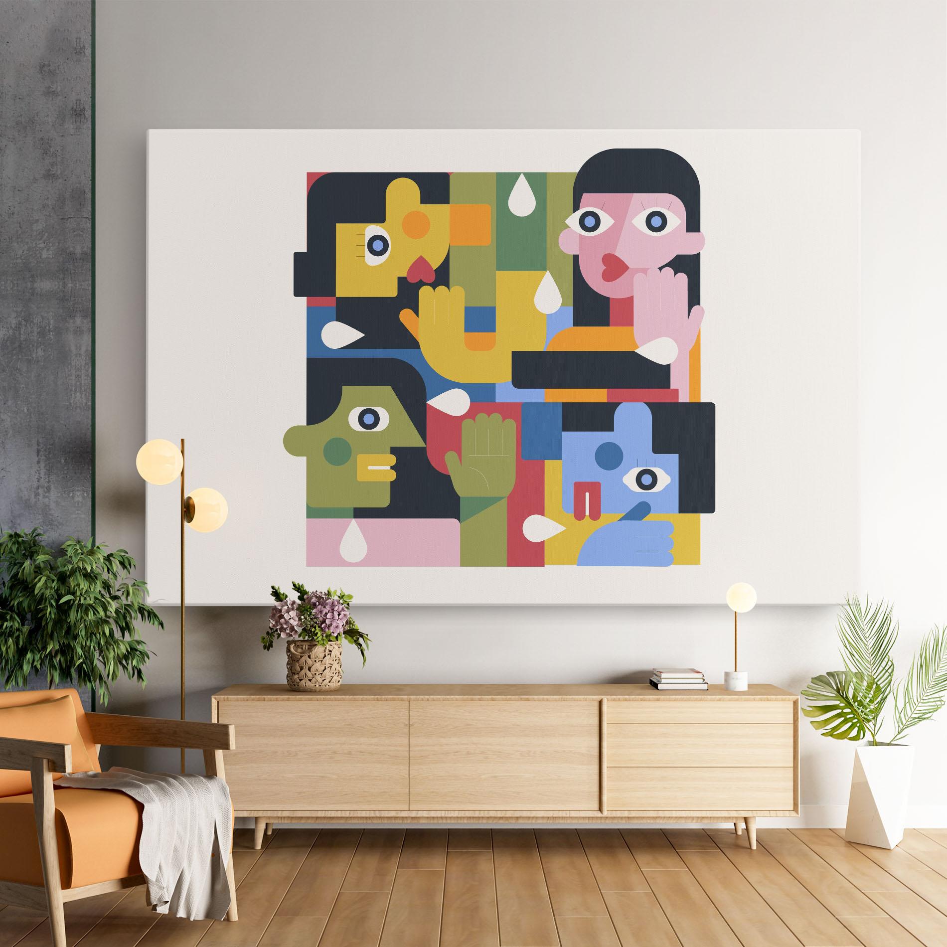 Leinwandbild Minimal People Collage mockup 9