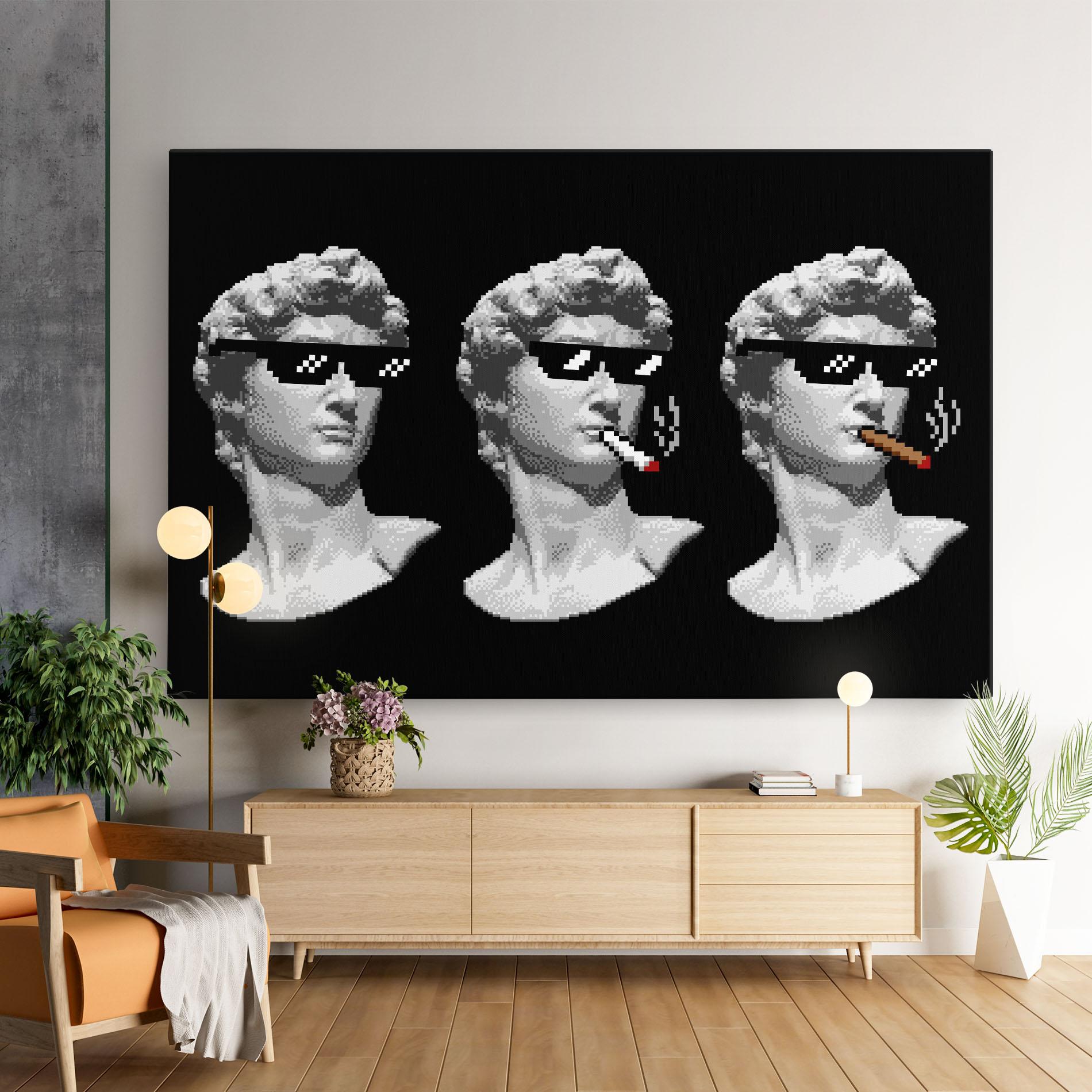 Leinwandbild Statue Smoking mockup 9