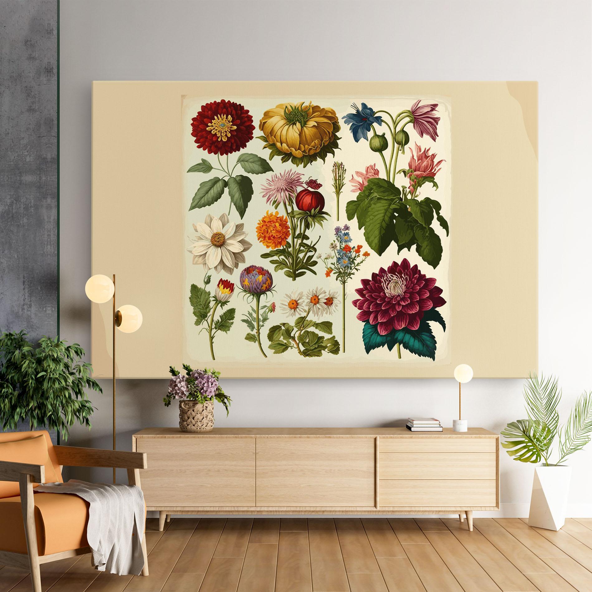Leinwandbild Vintage Botanical mockup 9
