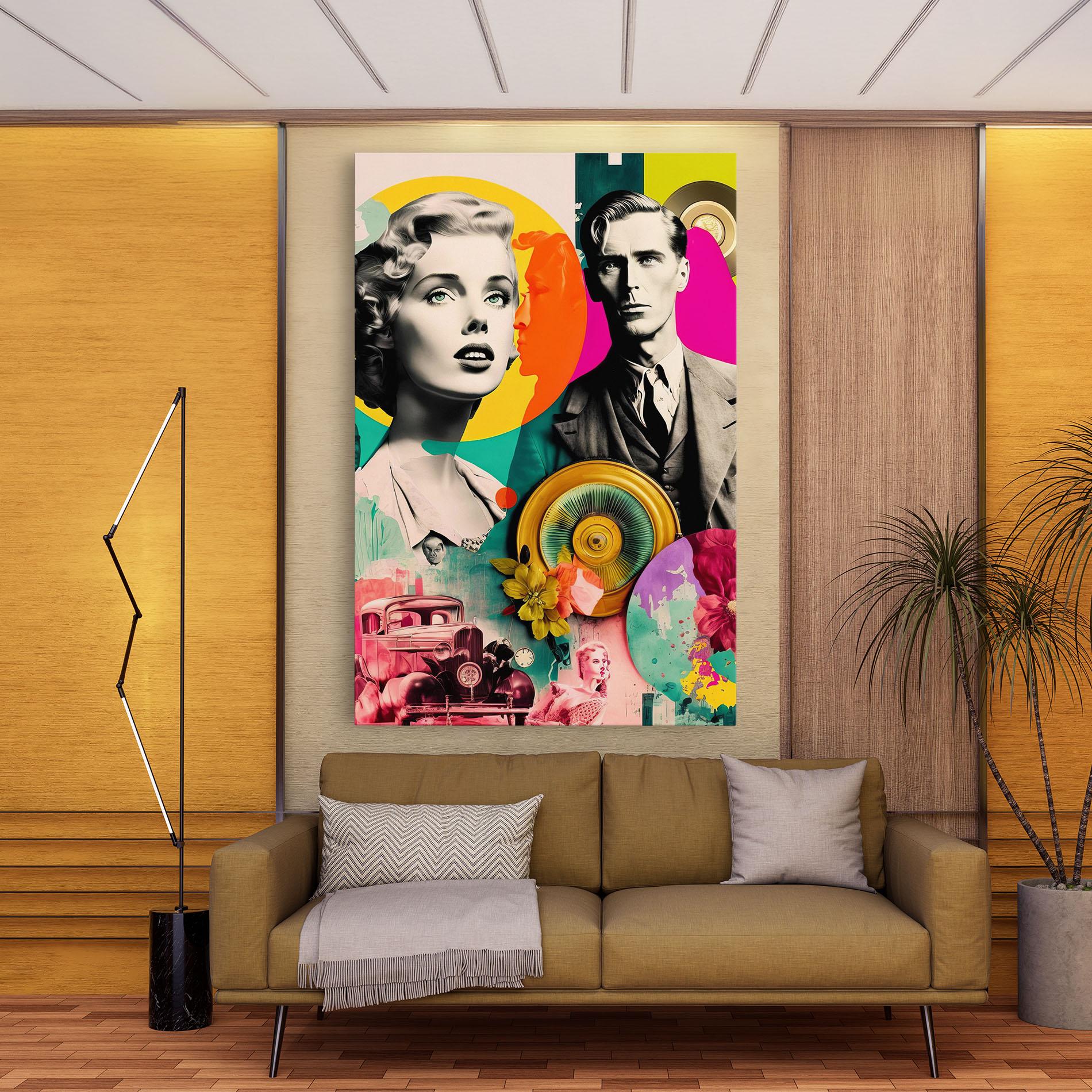 Leinwandbild 60s Retro Collage mockup 9