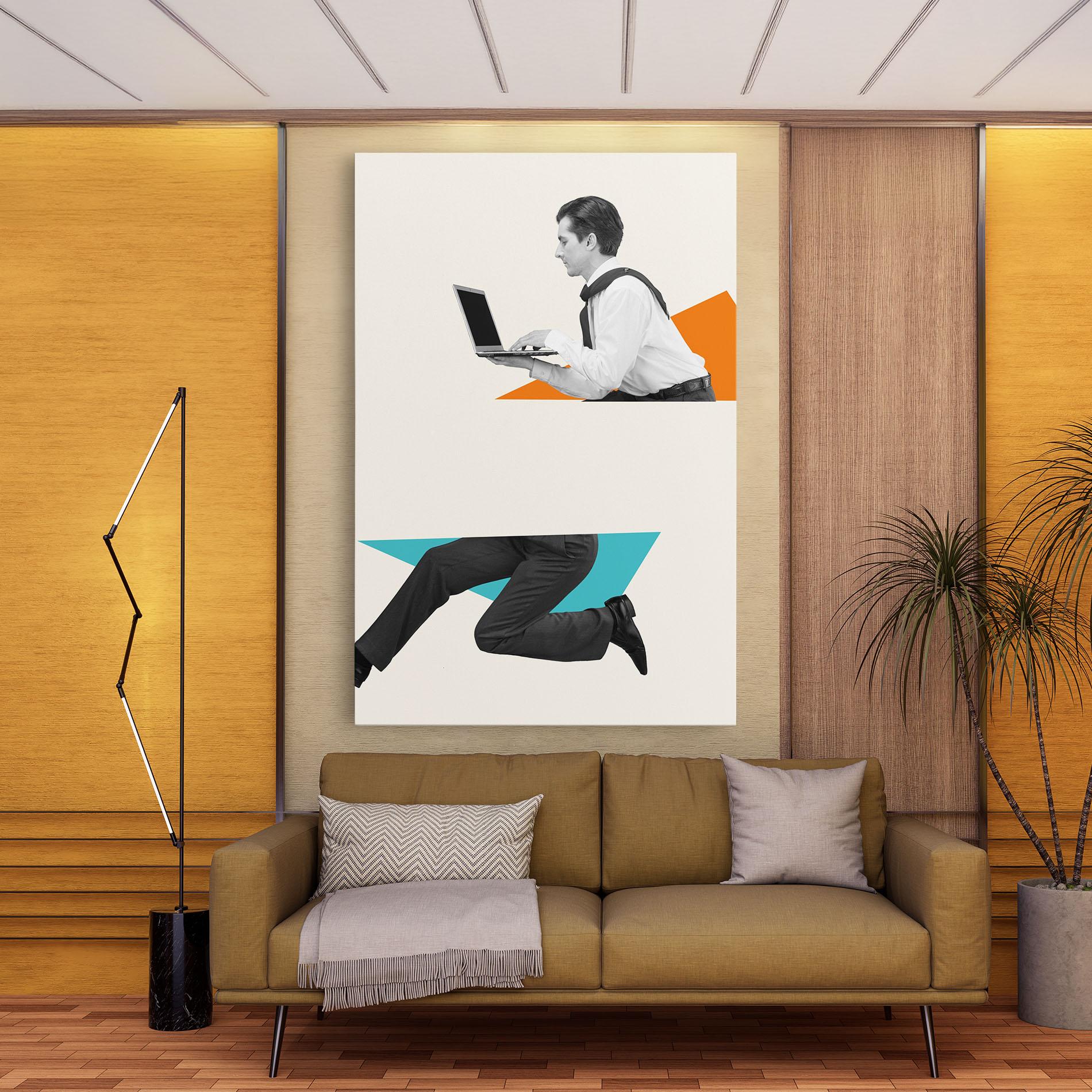 Leinwandbild Businessman Collage mockup 9