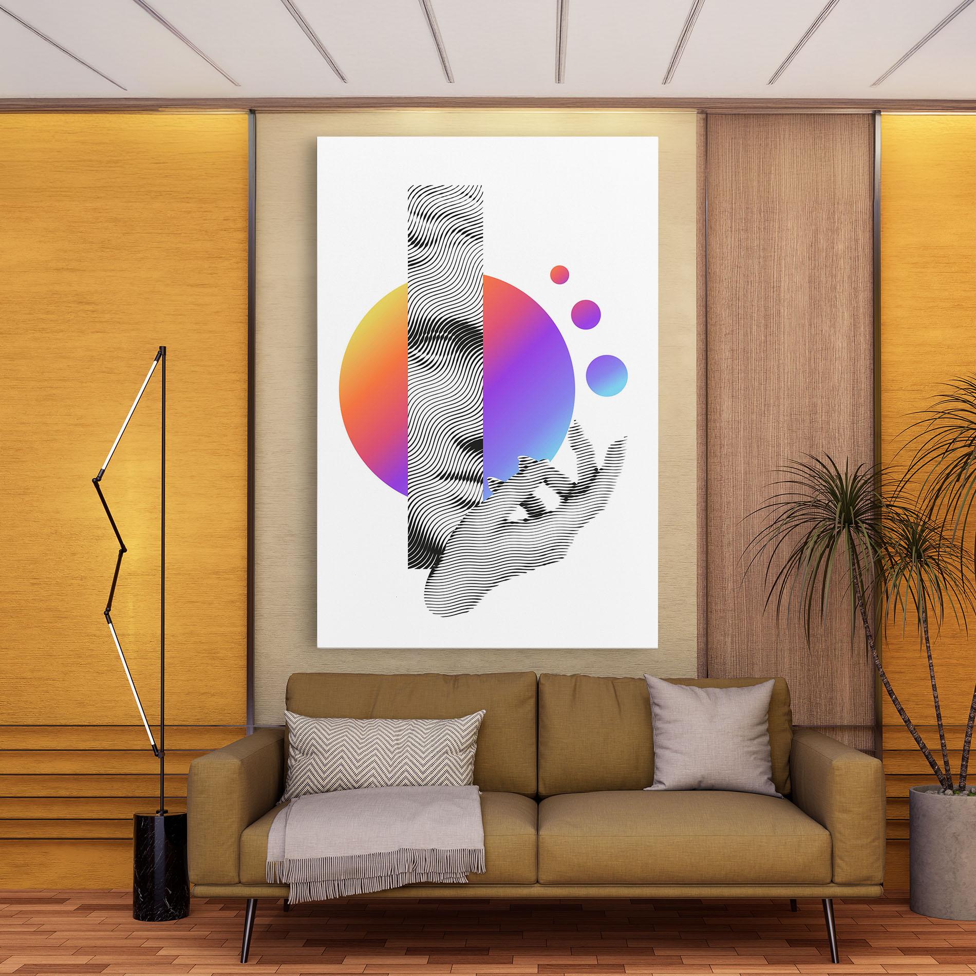 Leinwandbild Orange Light Statue mockup 9