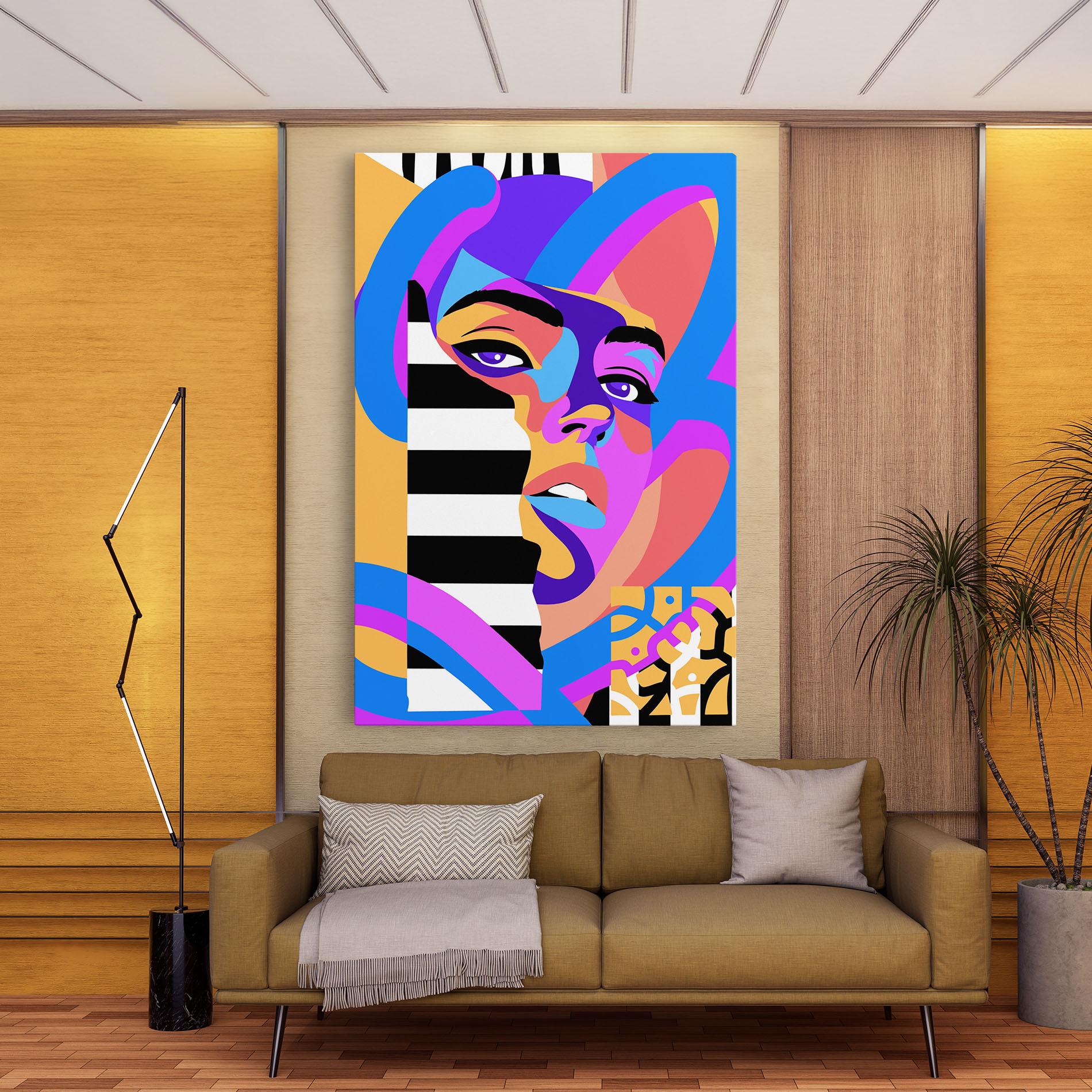 Leinwandbild Woman Art Face mockup 9