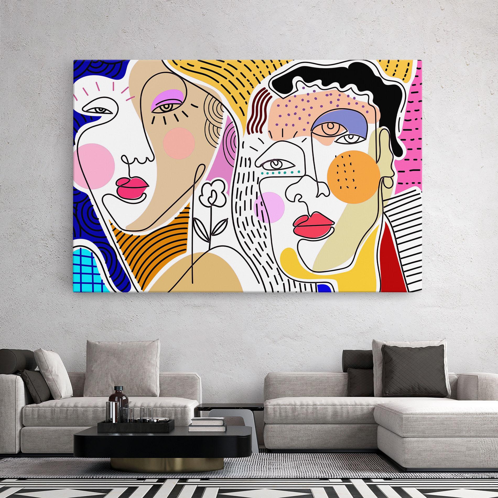 Leinwandbild Abstract Eye Face mockup 2