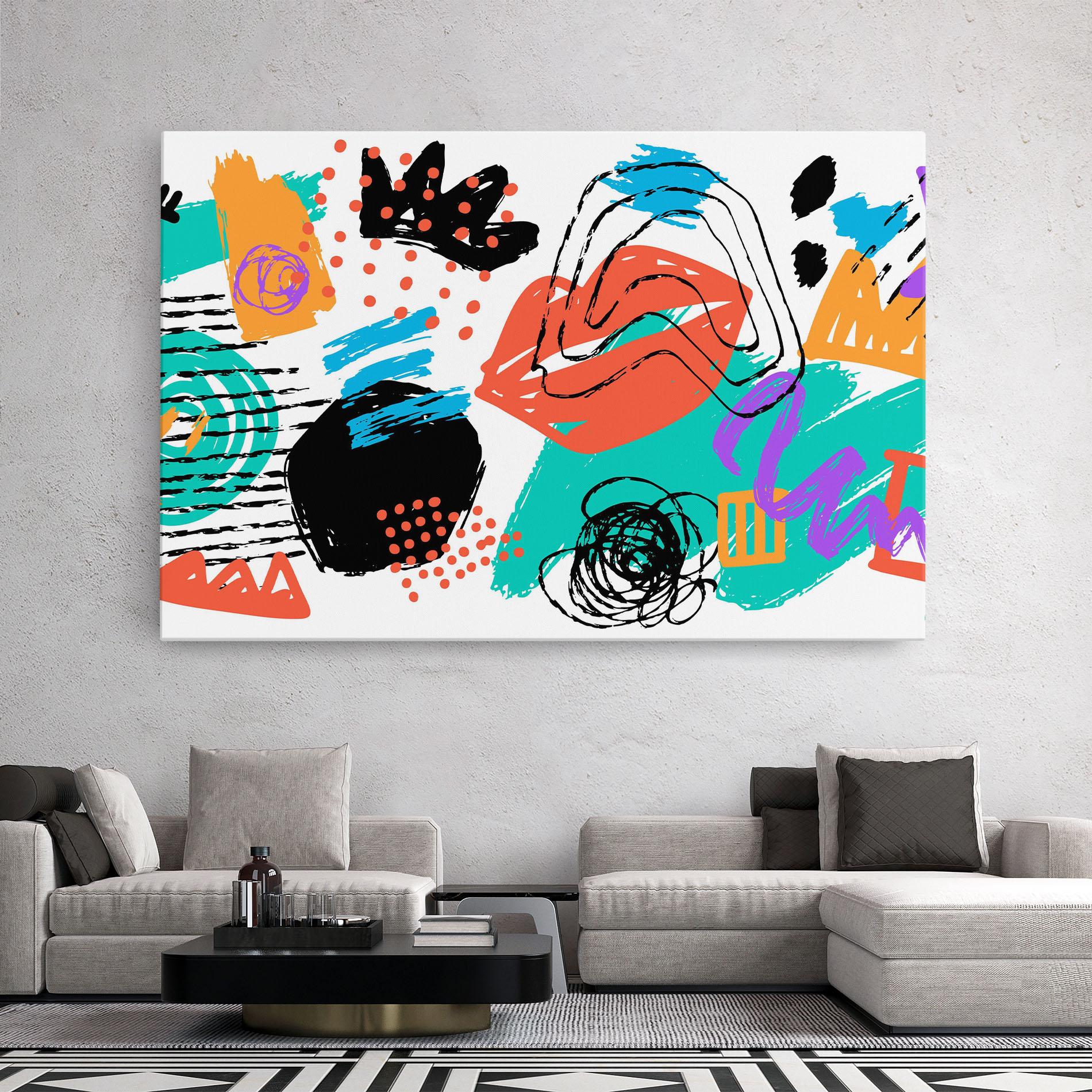 Leinwandbild Drawing Collage Art mockup 2