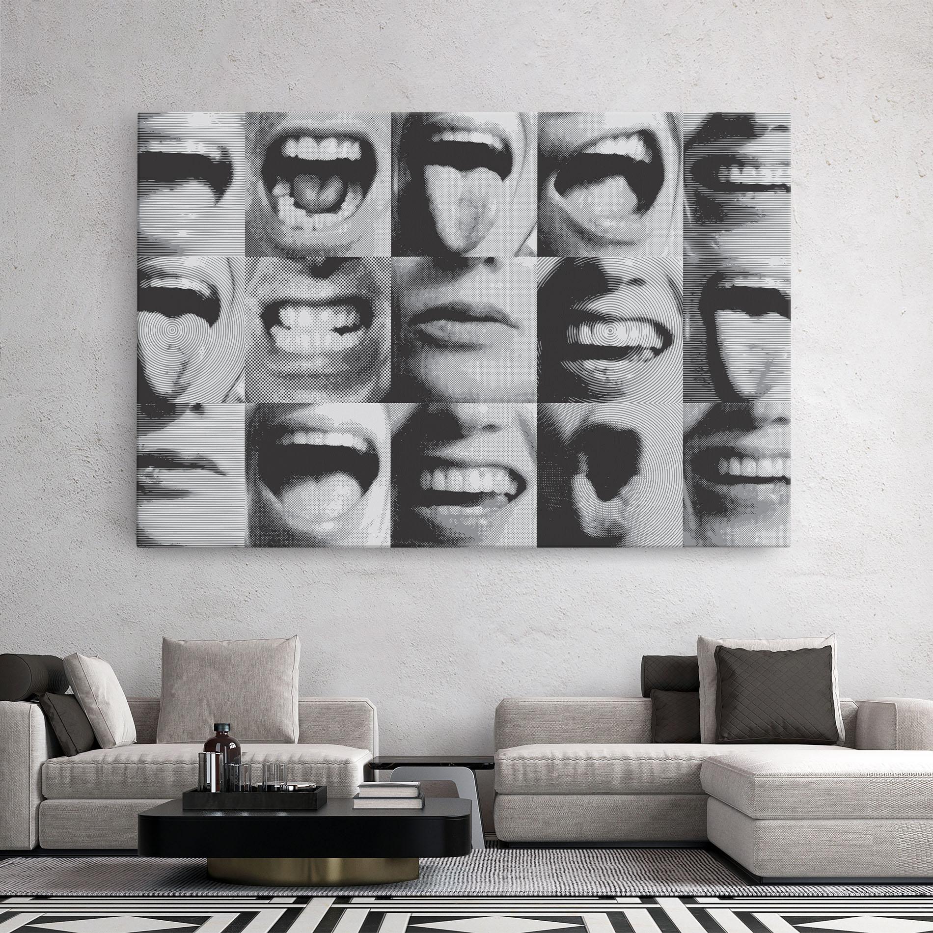 Leinwandbild Grey Mouth Collage mockup 2