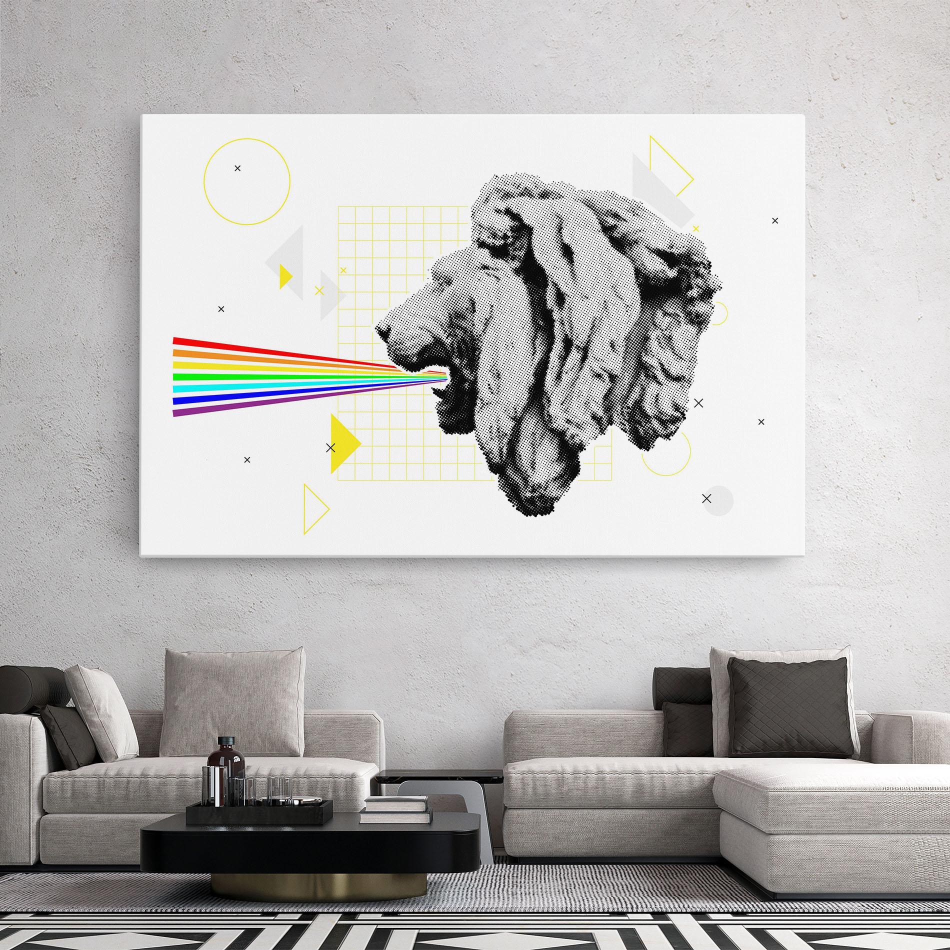 Leinwandbild Lion Collage mockup 2