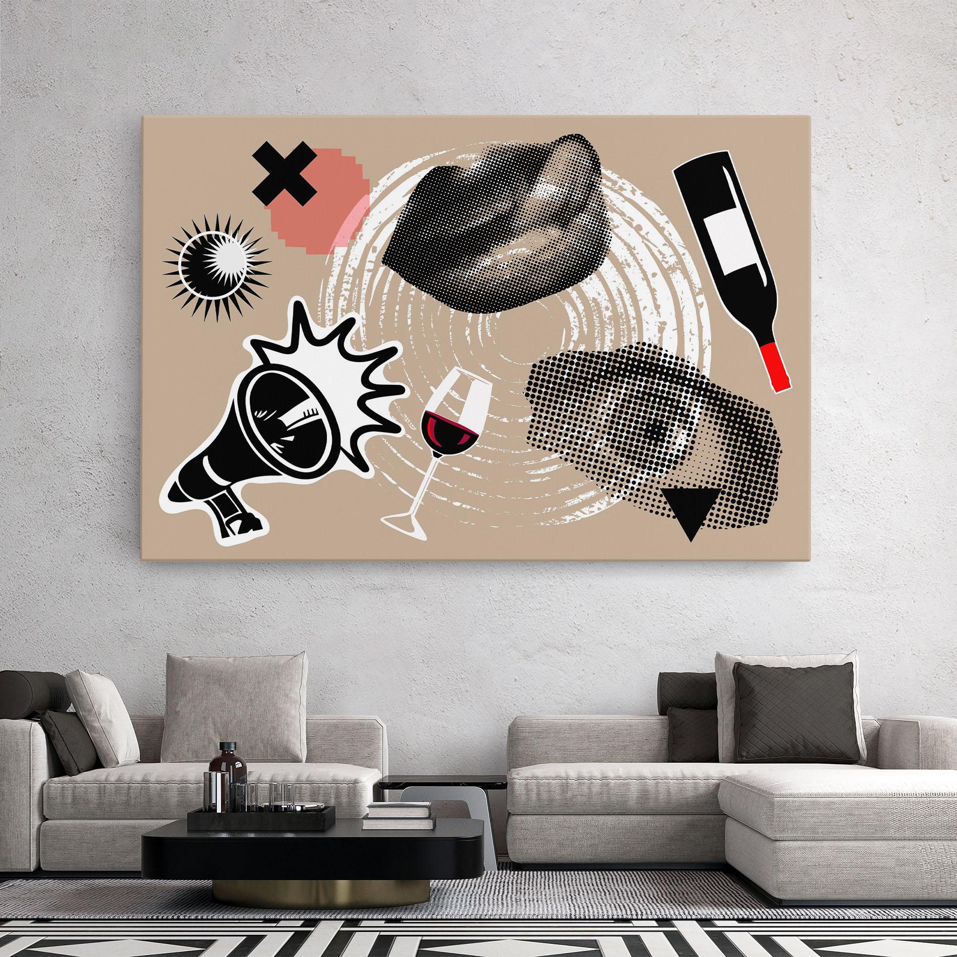 Leinwandbild Lips Mouth Collage mockup 2