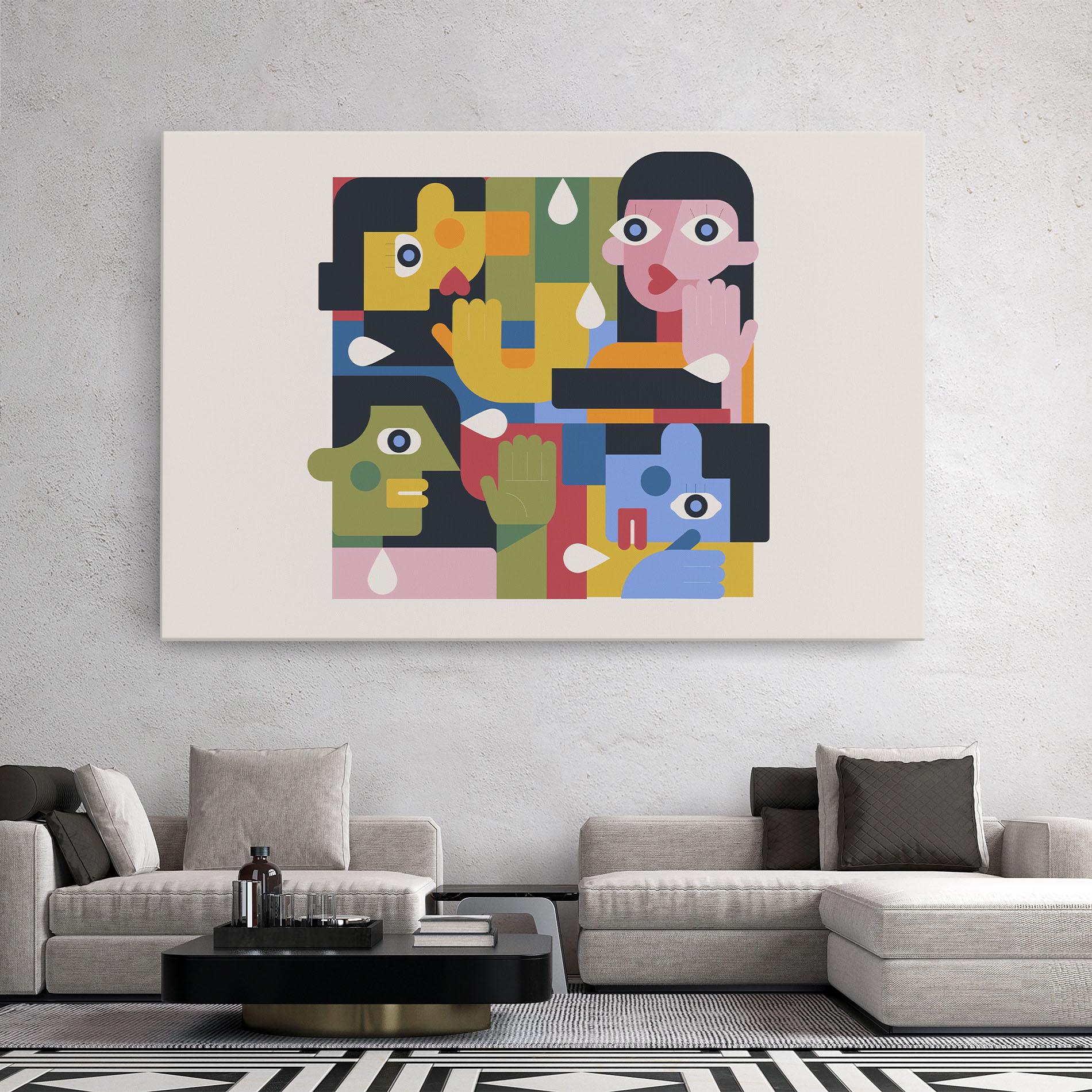 Leinwandbild Minimal People Collage mockup 2