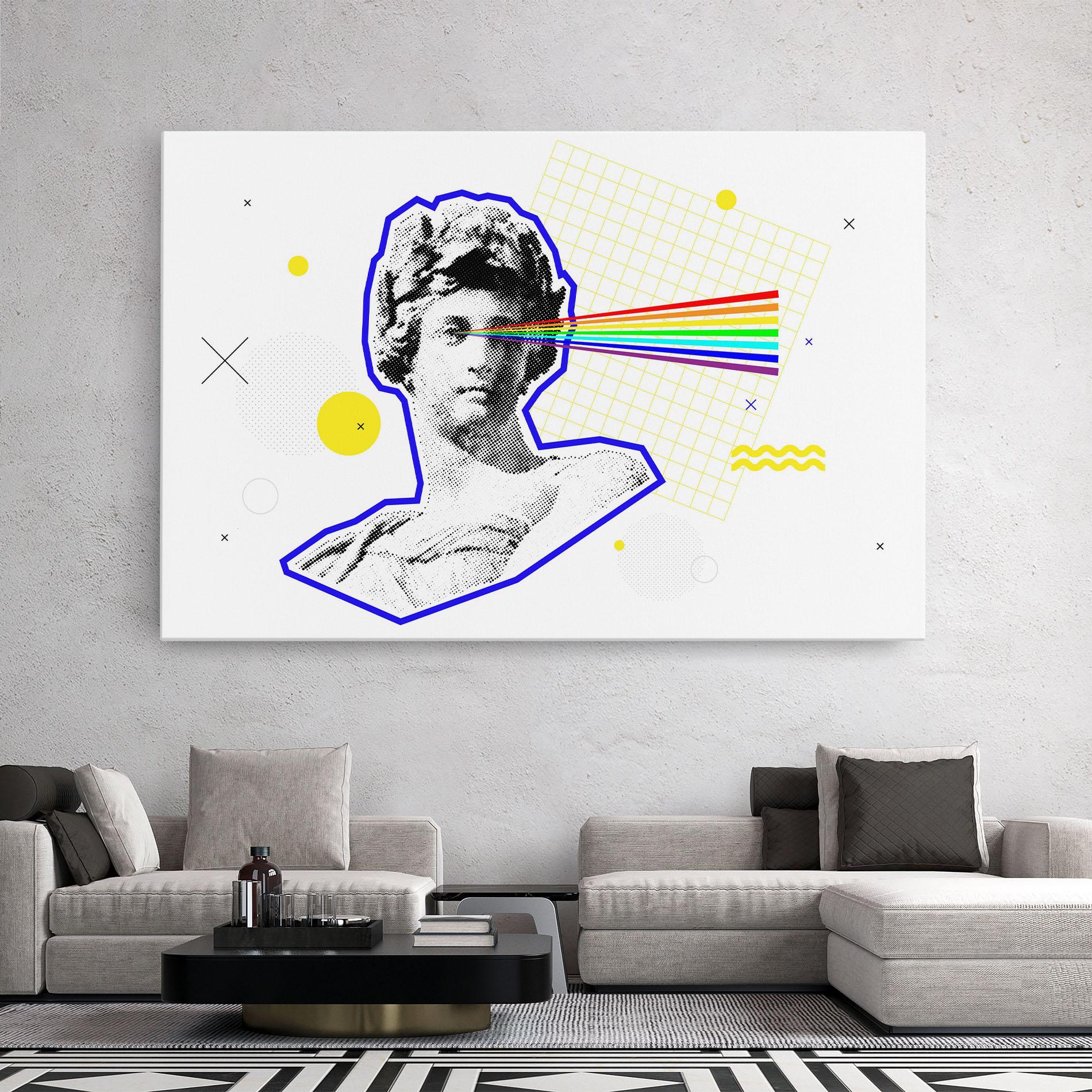 Leinwandbild Rainbow Statue mockup 2