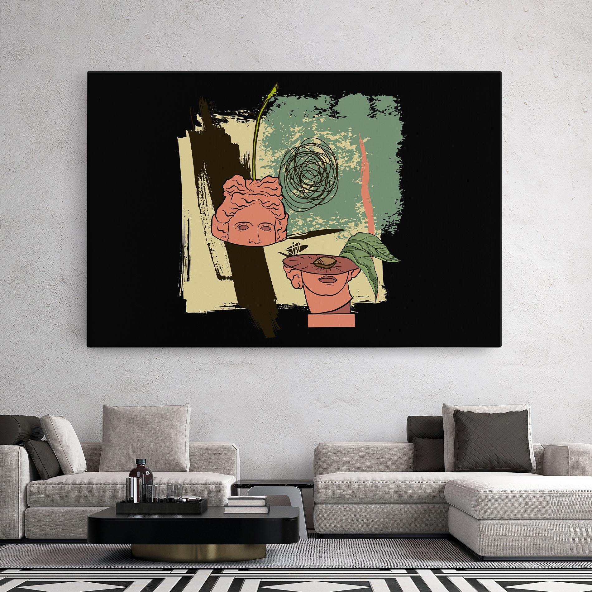 Leinwandbild Statue Fruit mockup 2