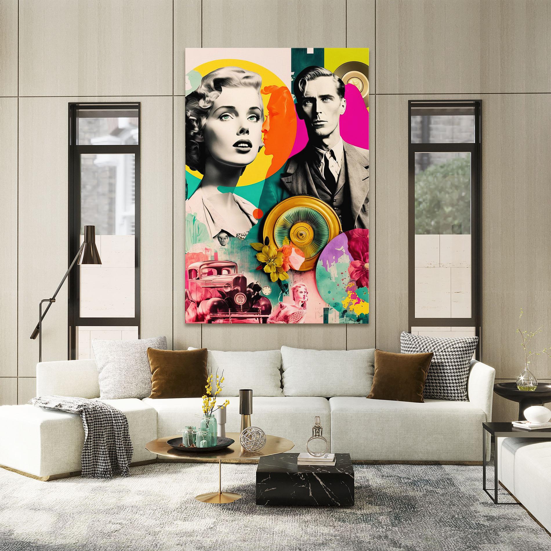 Leinwandbild 60s Retro Collage mockup 2