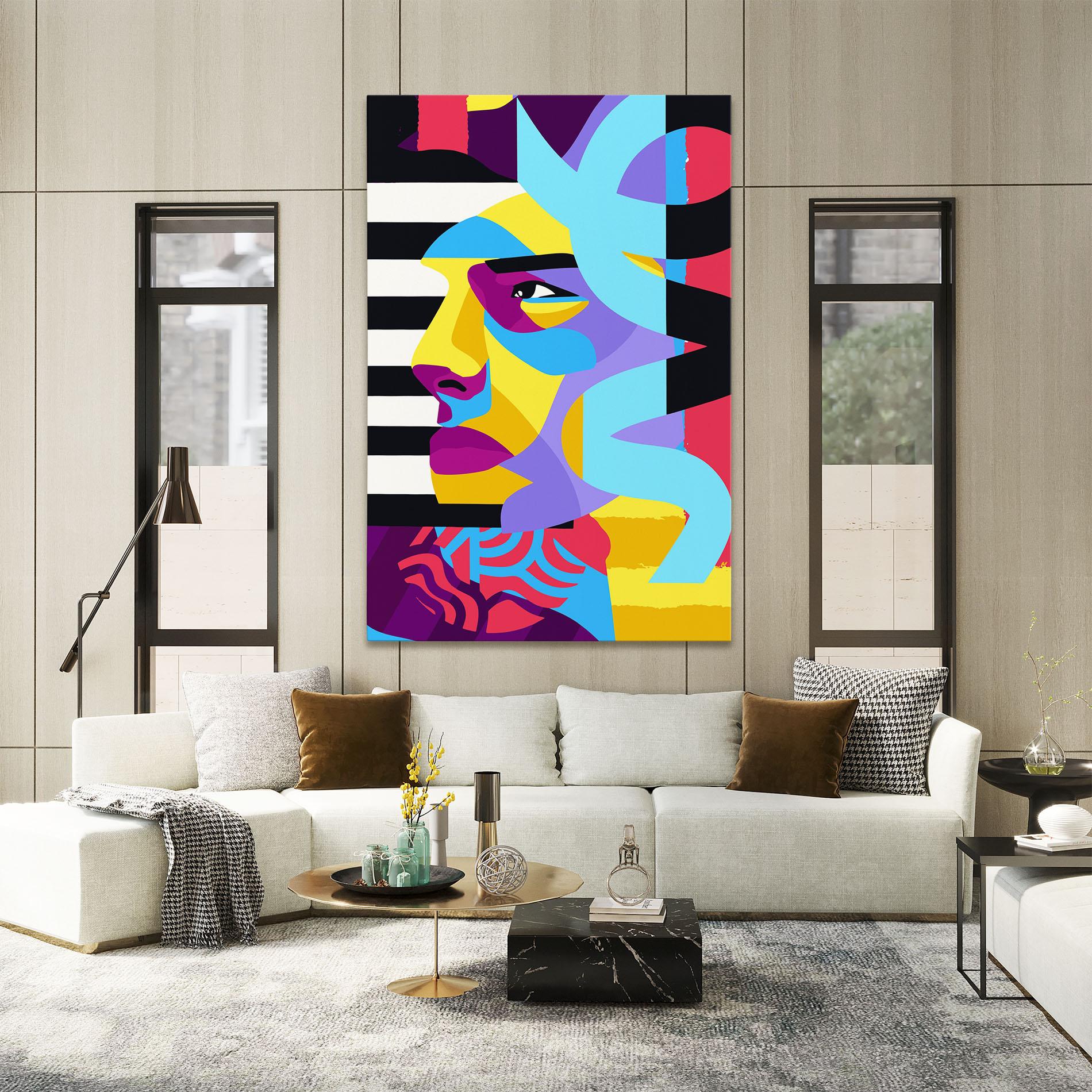 Leinwandbild Abstract Male Face mockup 2