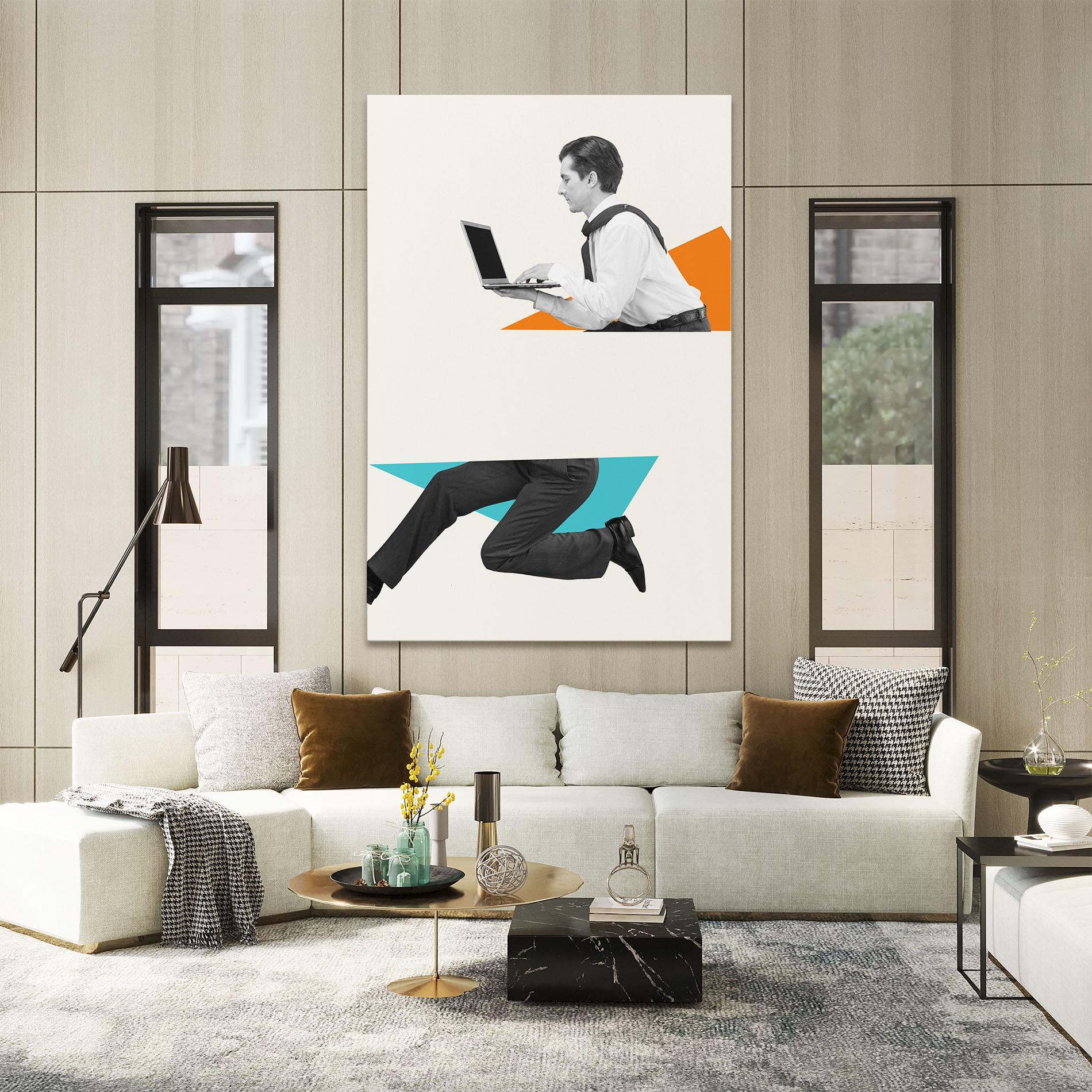 Leinwandbild Businessman Collage mockup 2