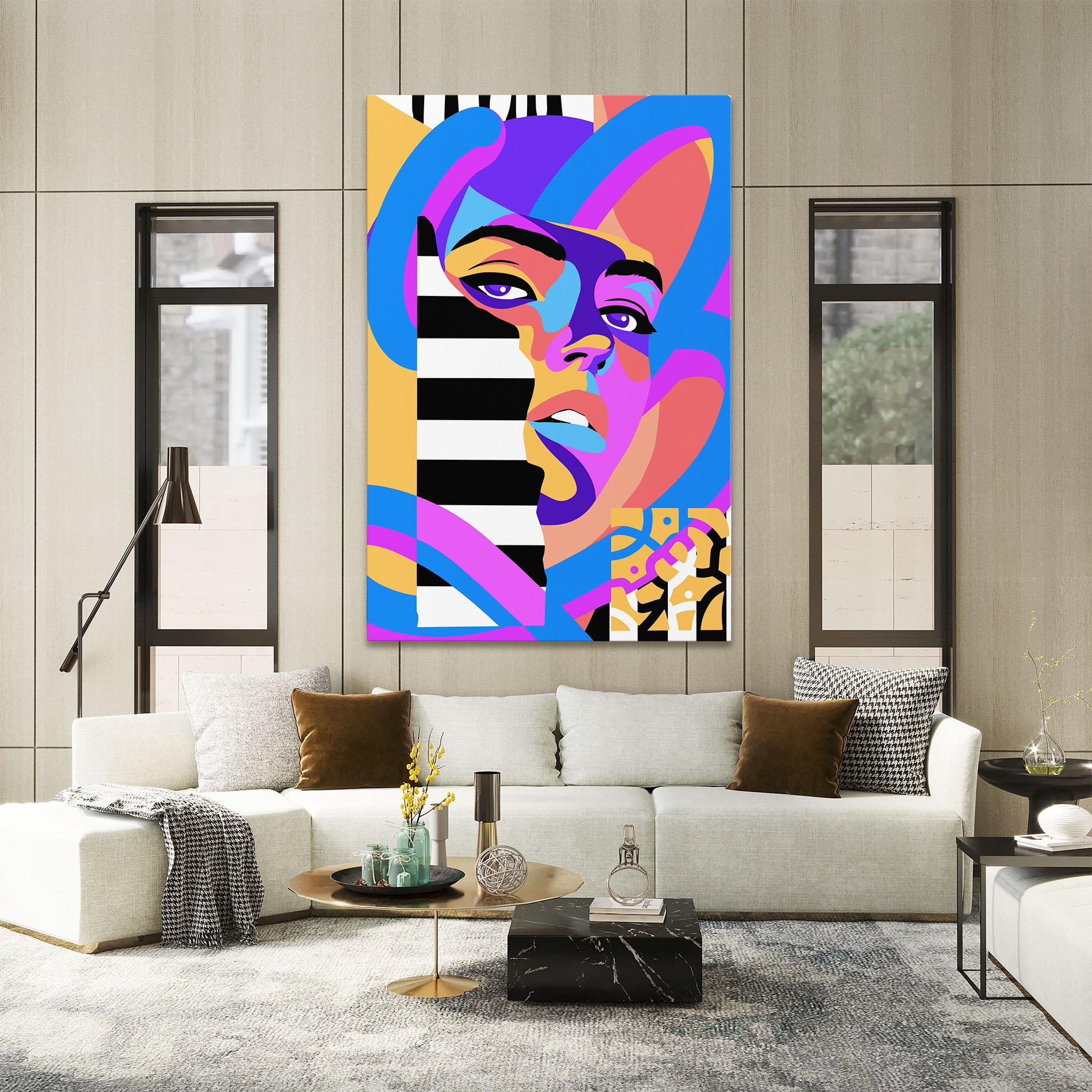 Leinwandbild Woman Art Face mockup 2