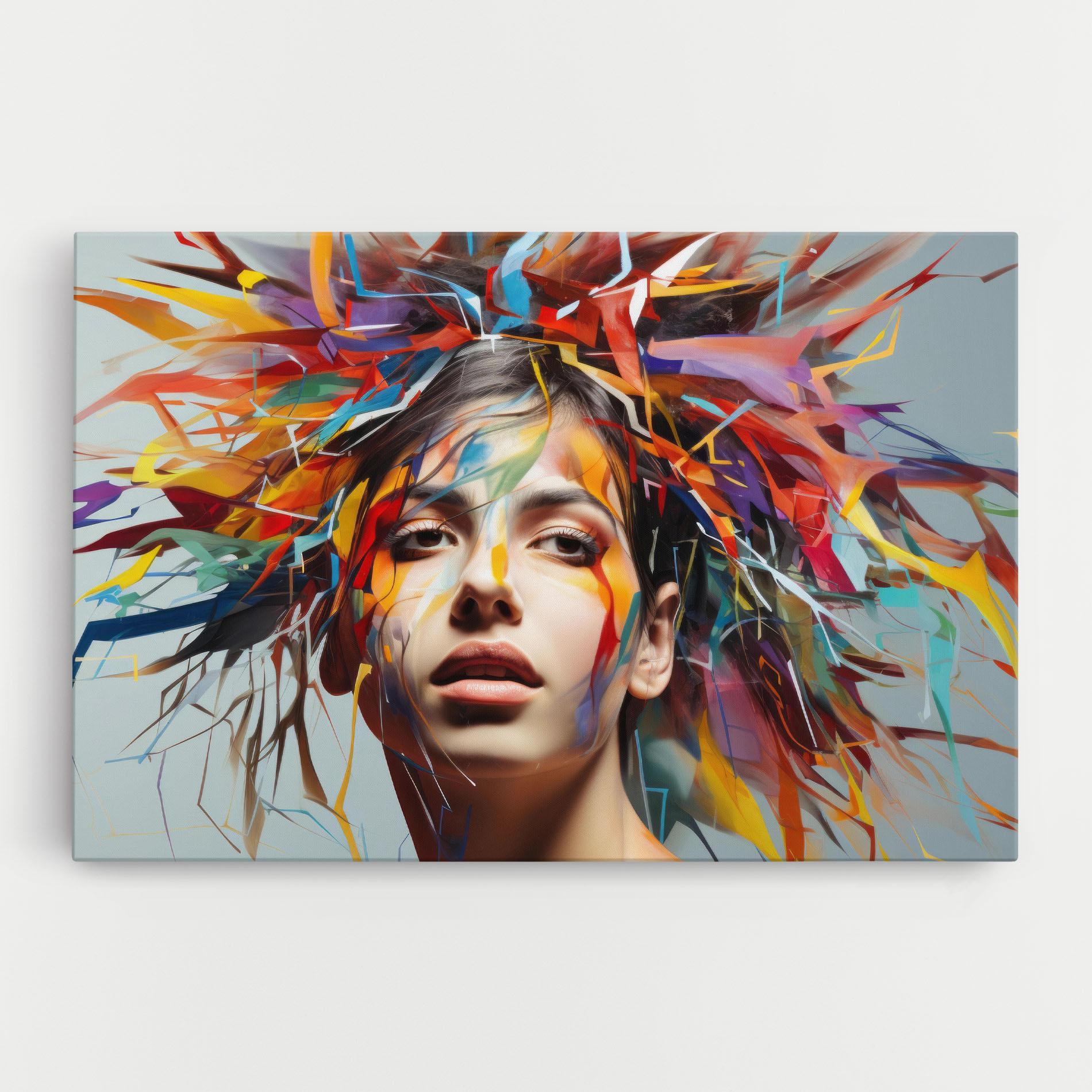Leinwandbild Colorful Paint Hair mockup 0