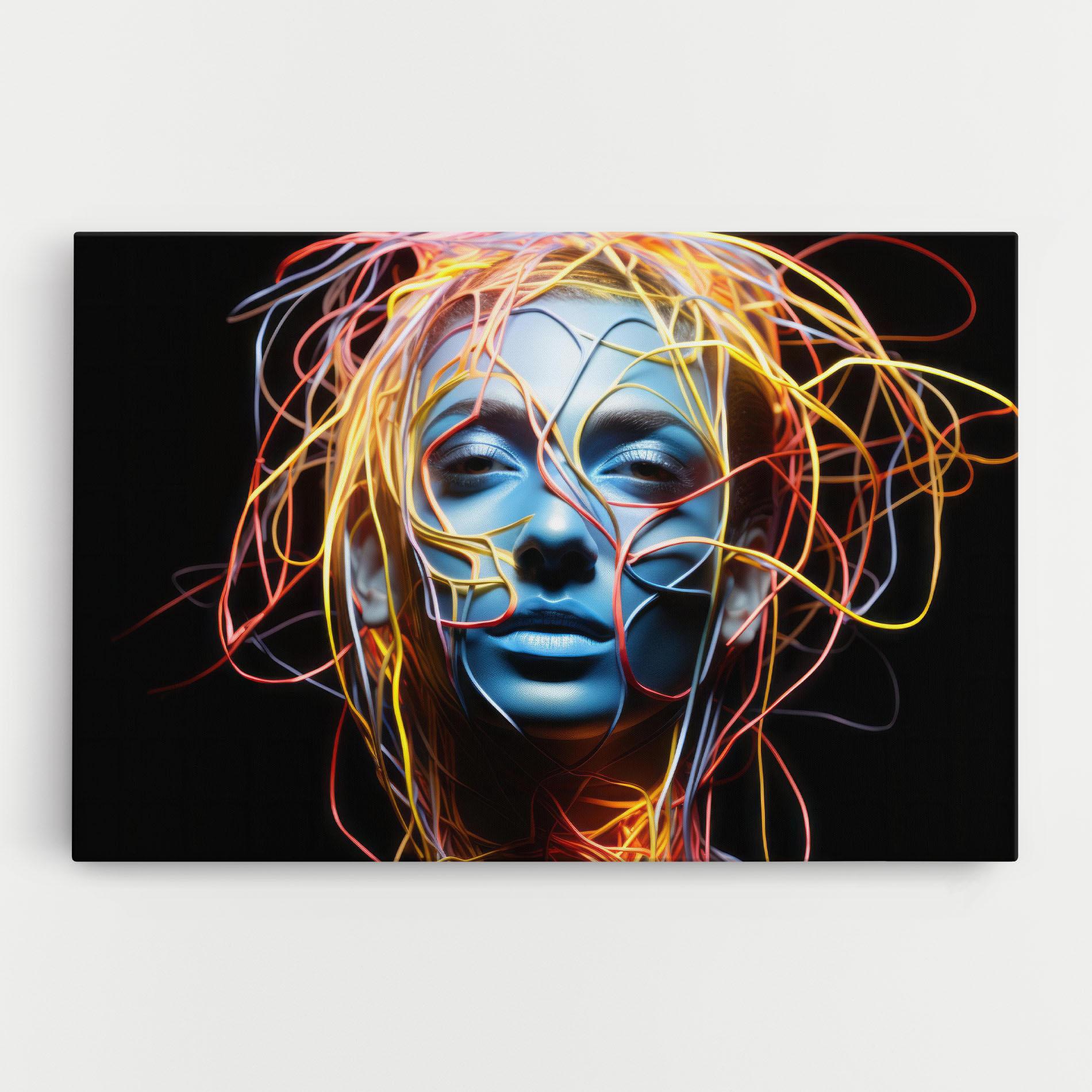Leinwandbild Neon Lights Hair mockup 0