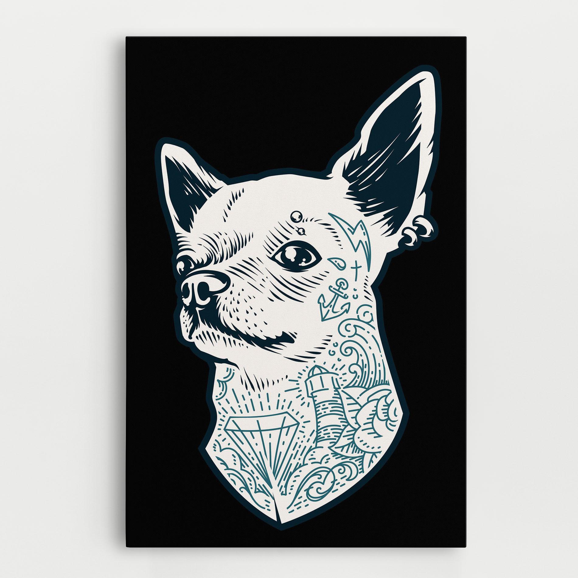 Leinwandbild Chihuahua Tattoo mockup 0