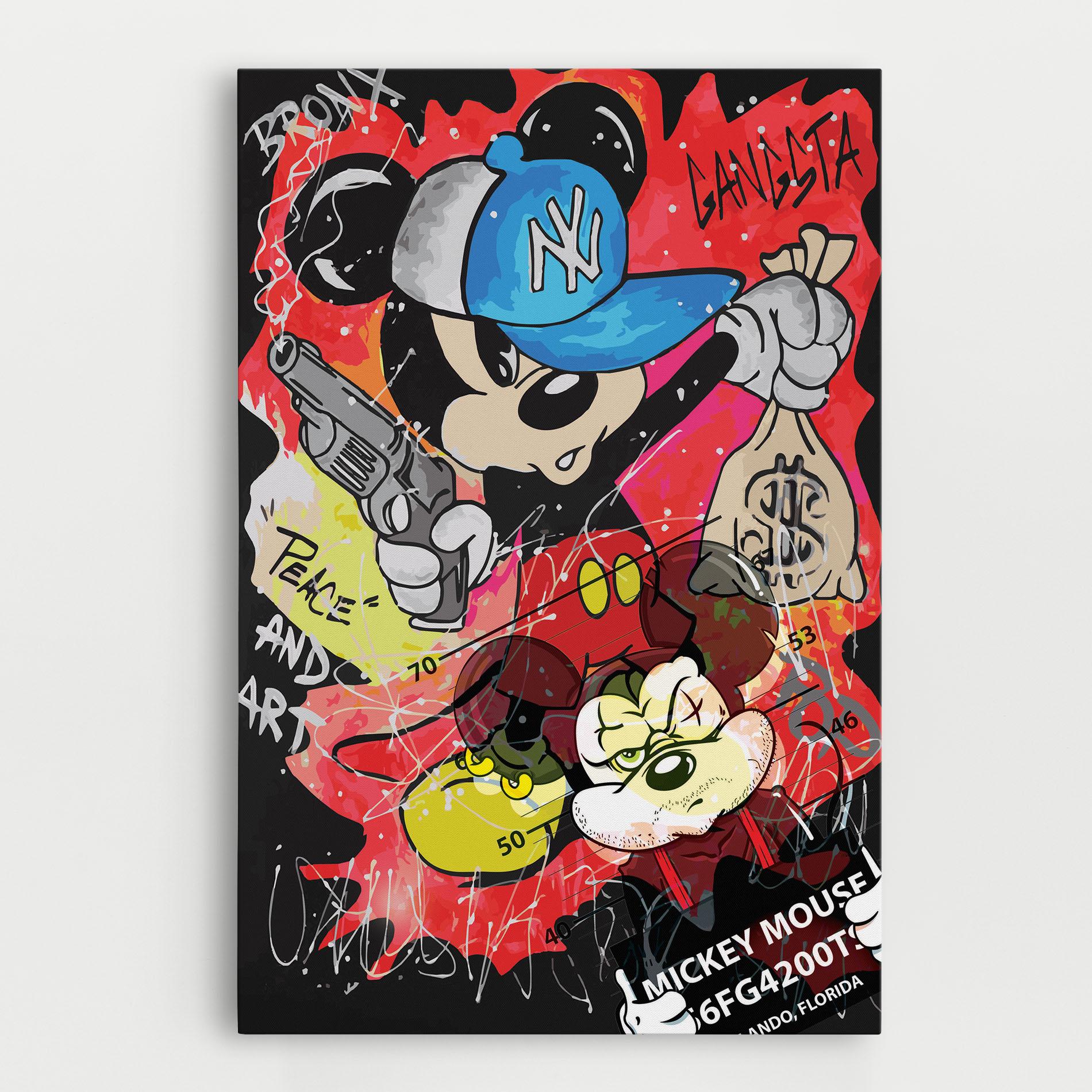 Leinwandbild Gangsta Mickey mockup 0