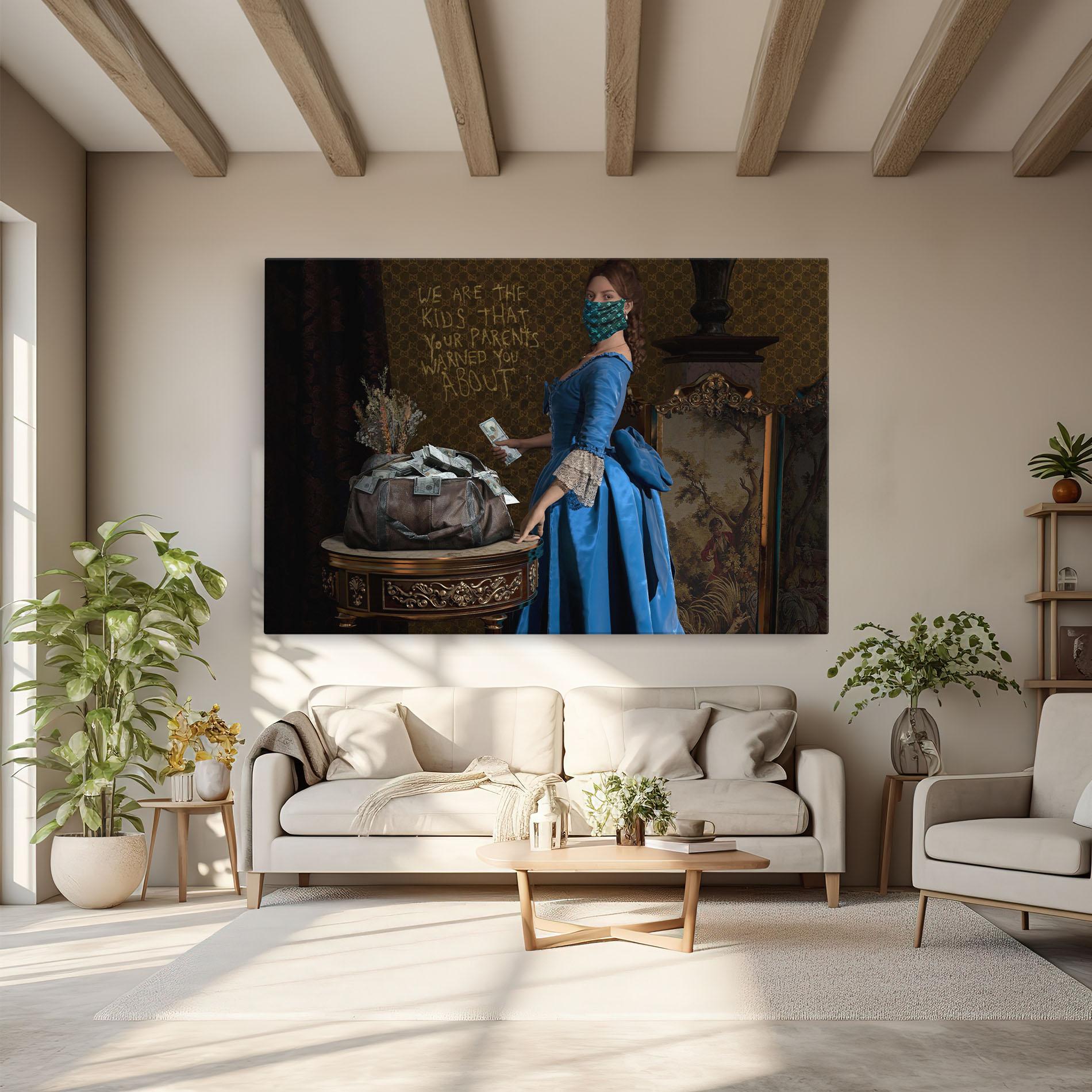 Leinwandbild Vintage Money Heist mockup 6