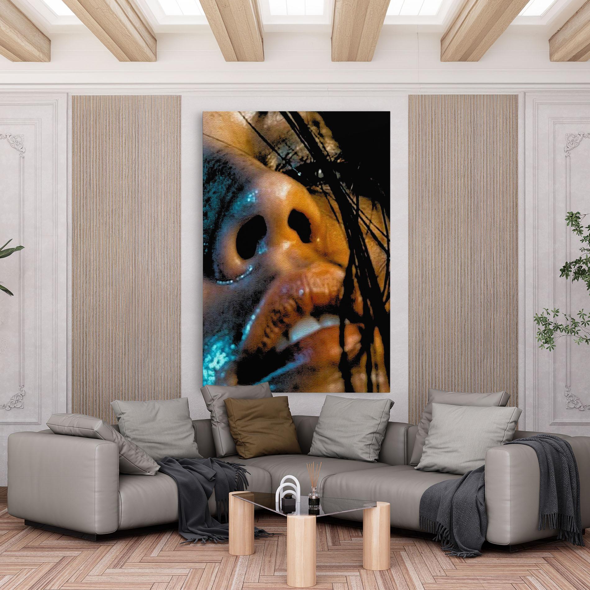 Leinwandbild Blue Light Face mockup 6