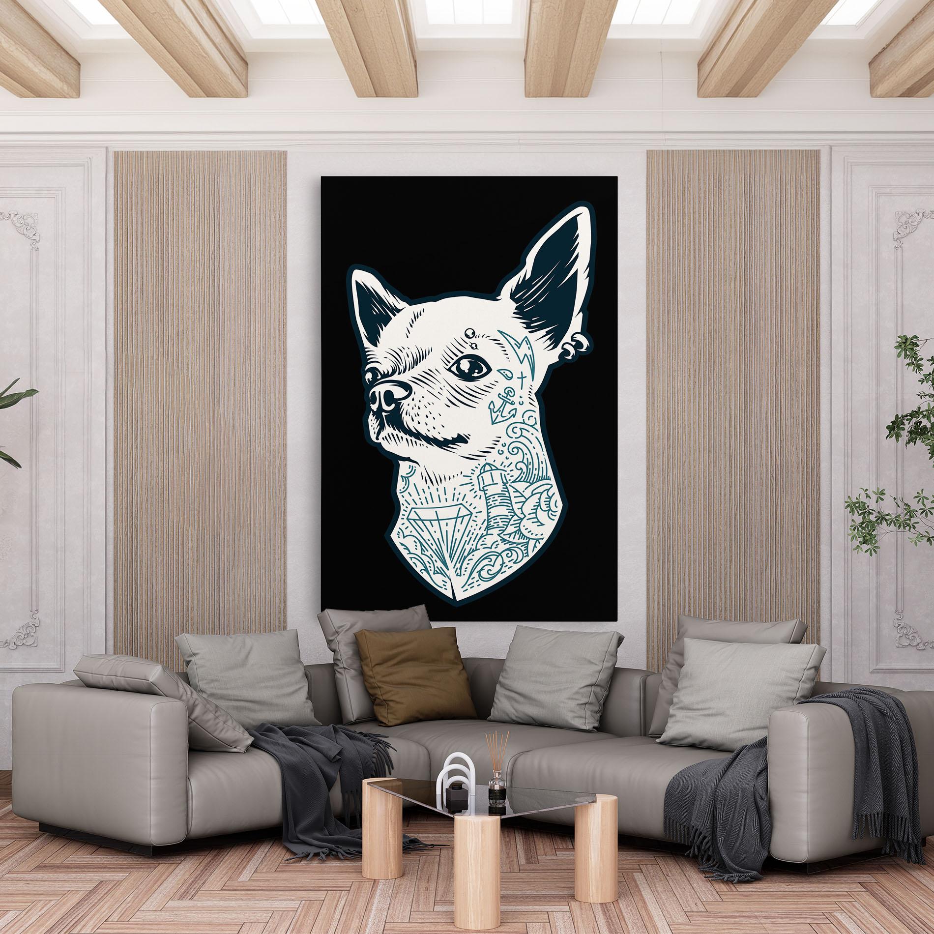 Leinwandbild Chihuahua Tattoo mockup 6