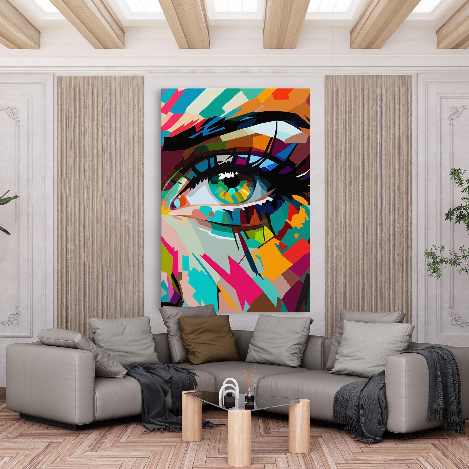 Leinwandbild Colorful Eye mockup 6