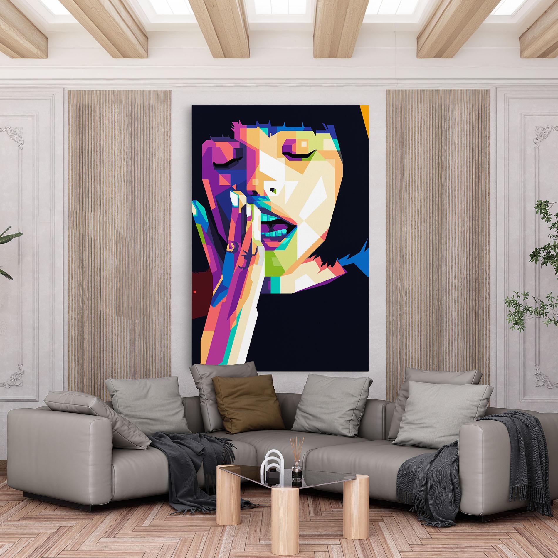 Leinwandbild Polygonal Pretty Girl mockup 6