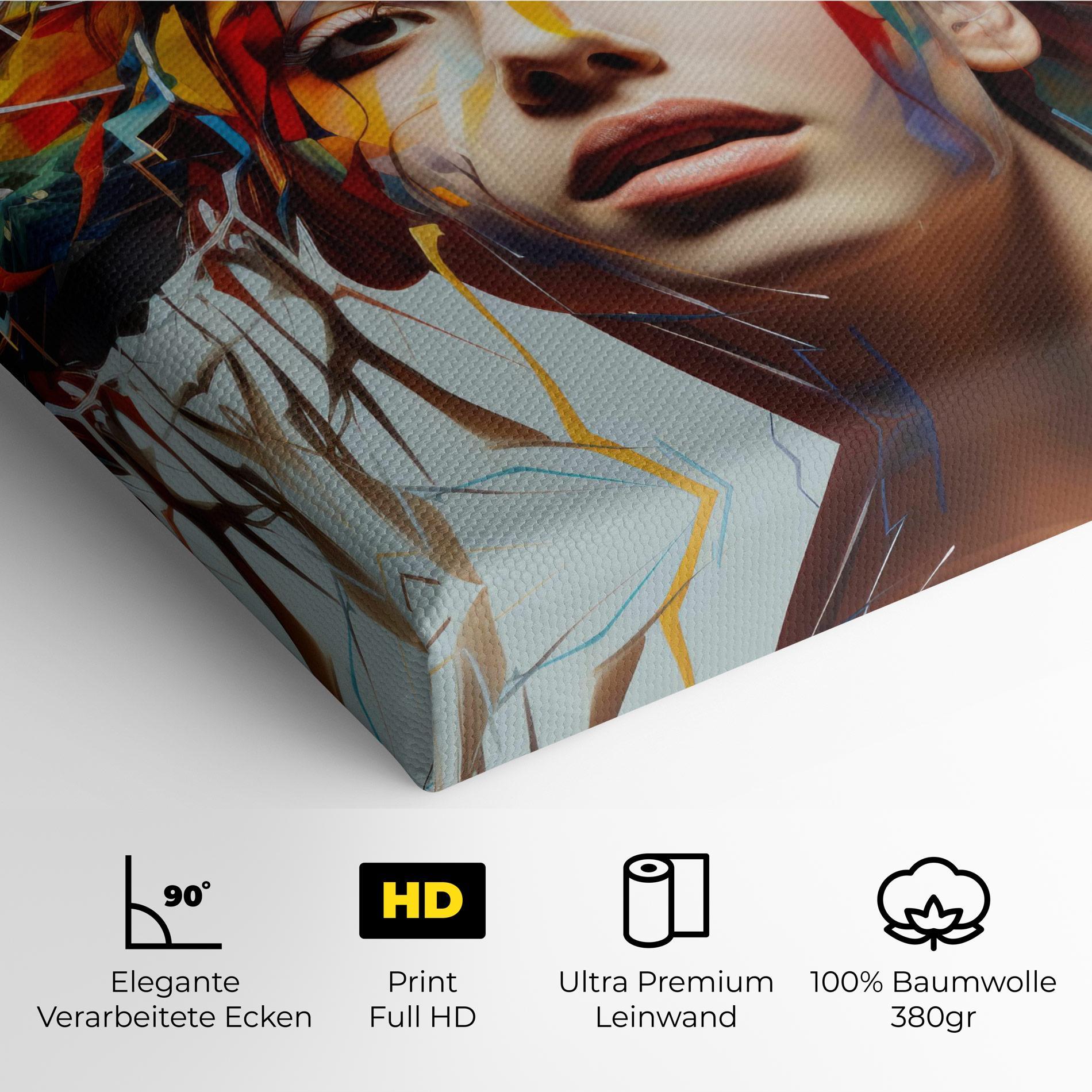 Leinwandbild Colorful Paint Hair mockup 4