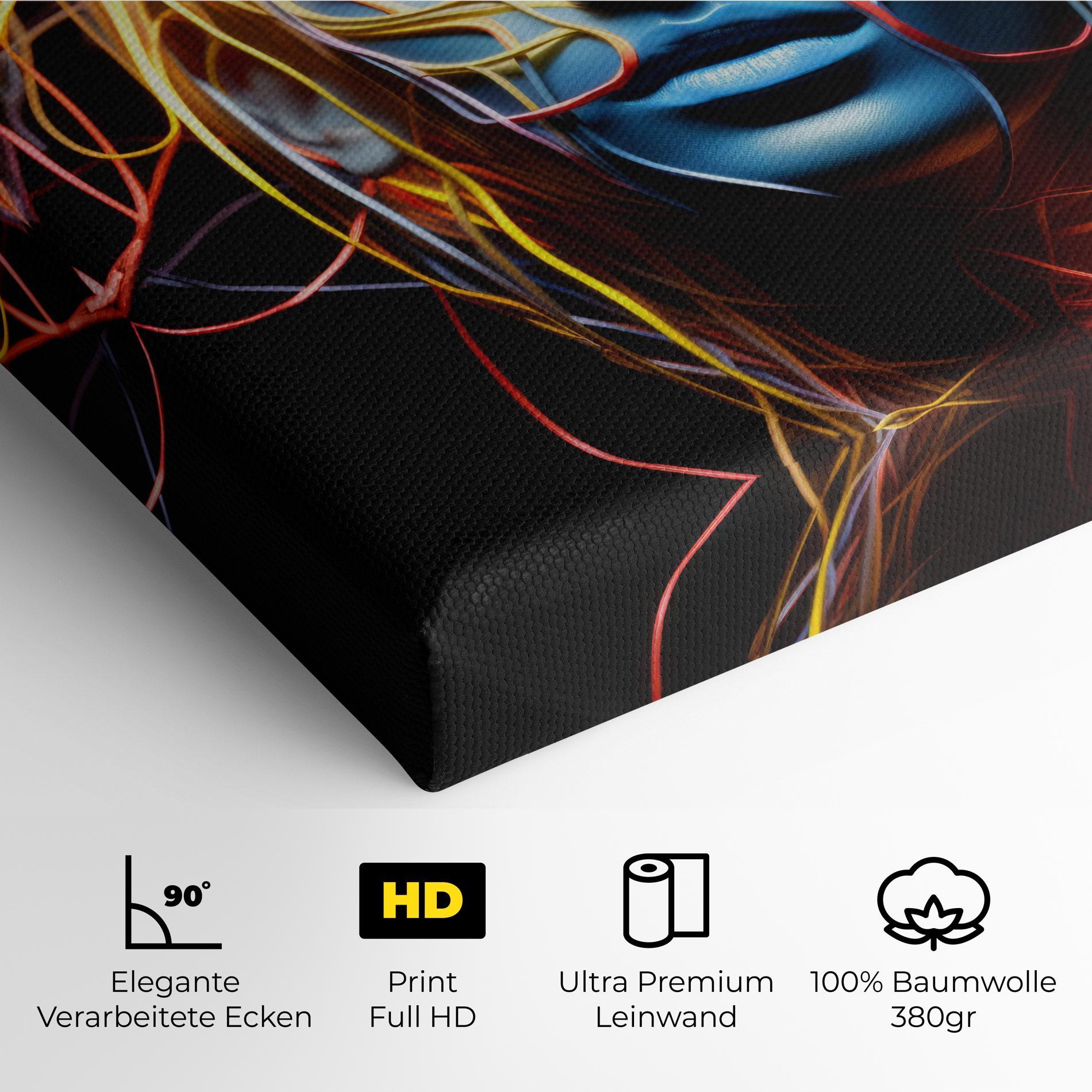 Leinwandbild Neon Lights Hair mockup 4